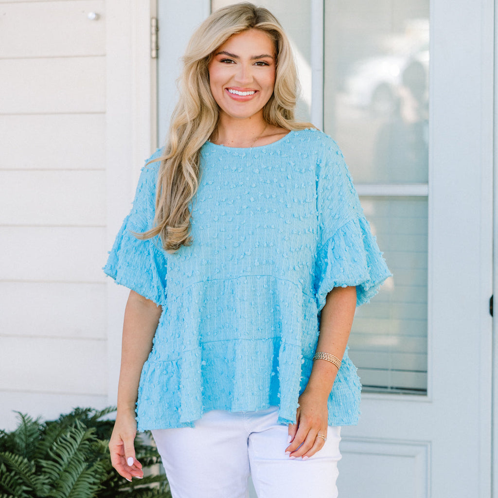 A Rosy Smile Top, Blue