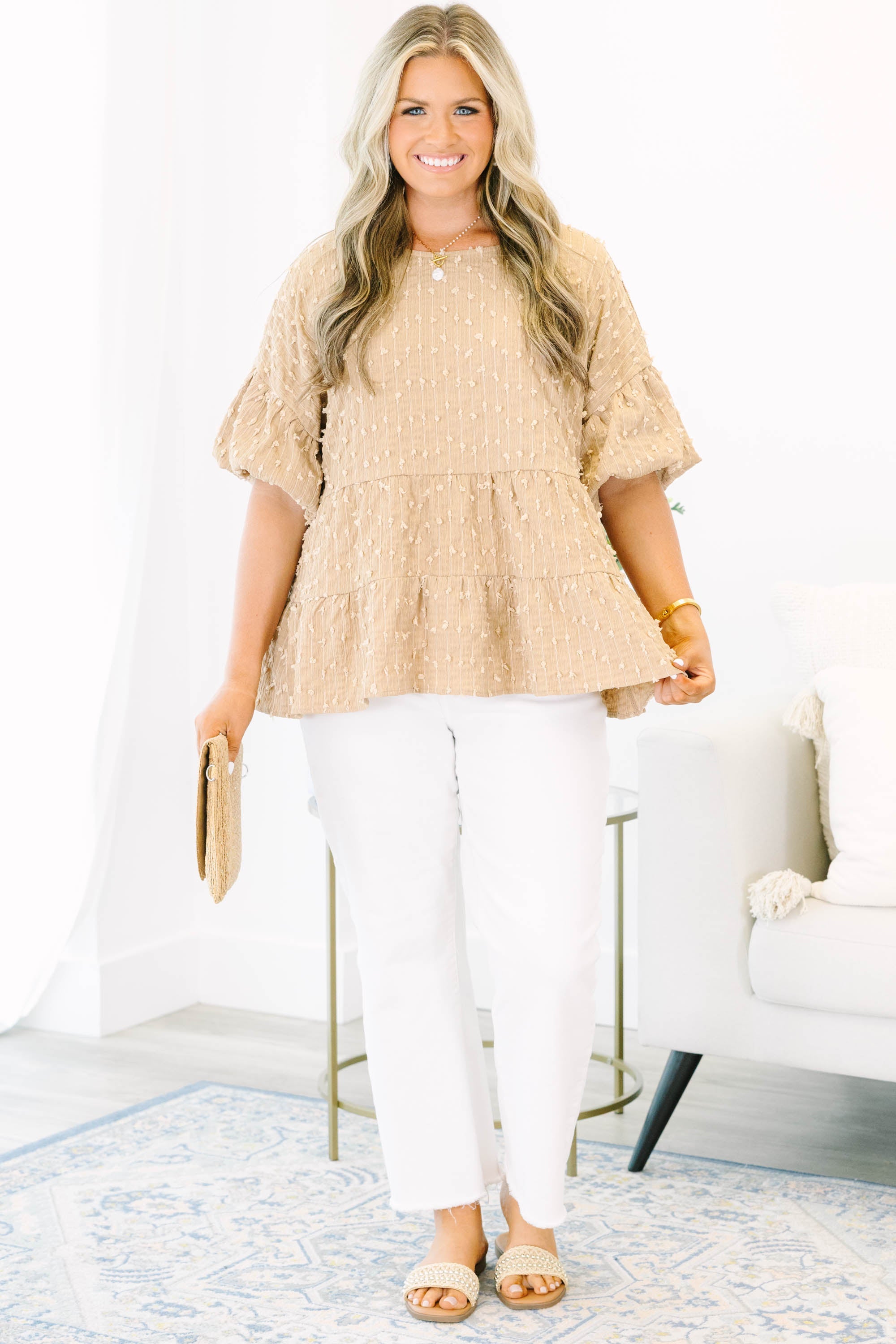 A Rosy Smile Top, Brown