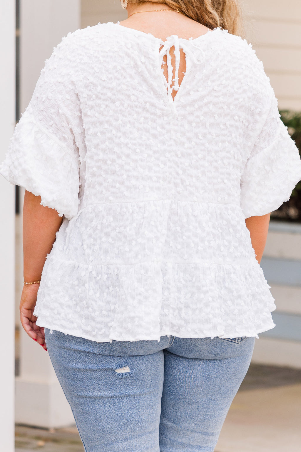 A Rosy Smile Top, White