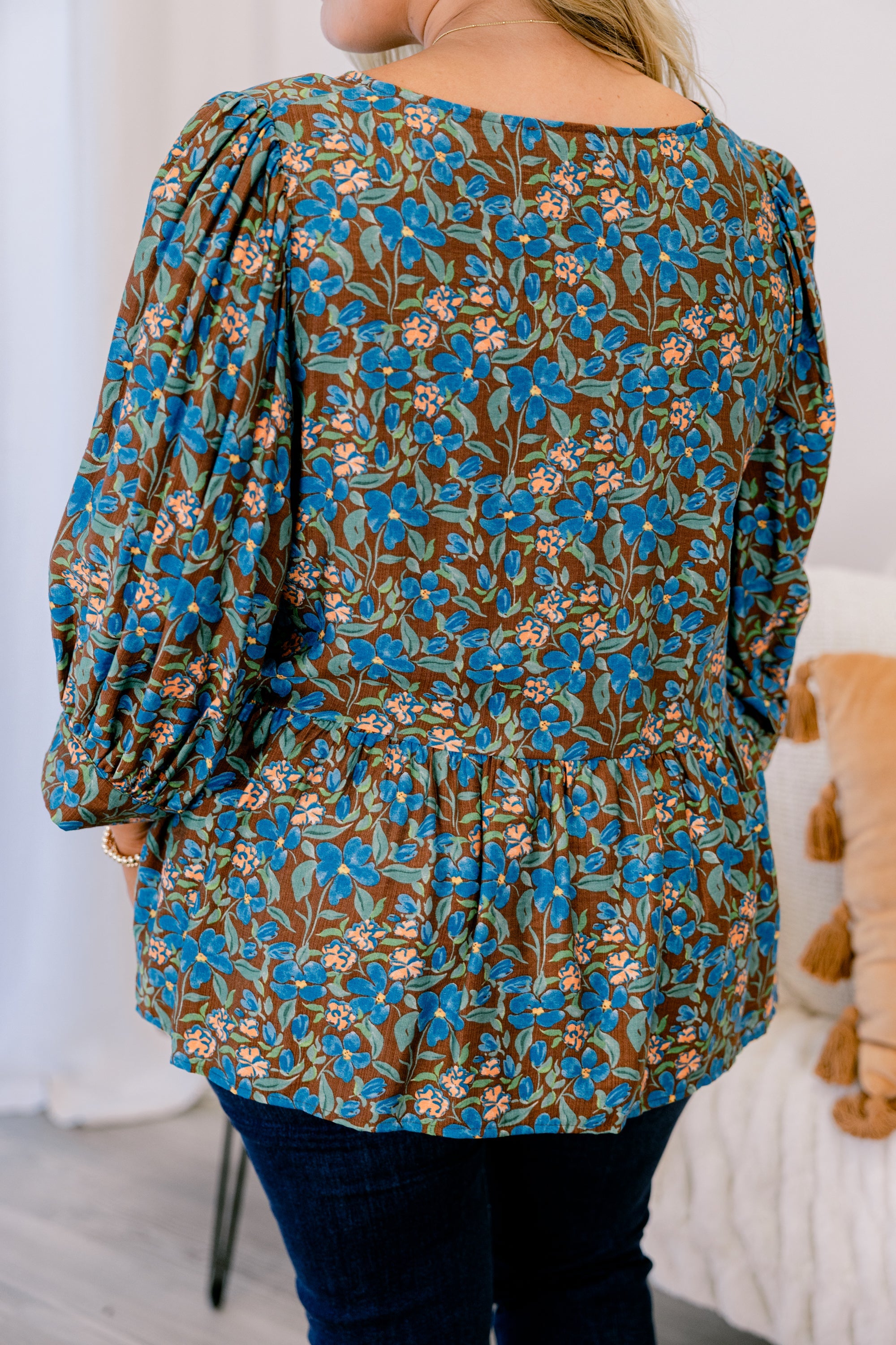 A Whole New Perspective Top, Brown Floral