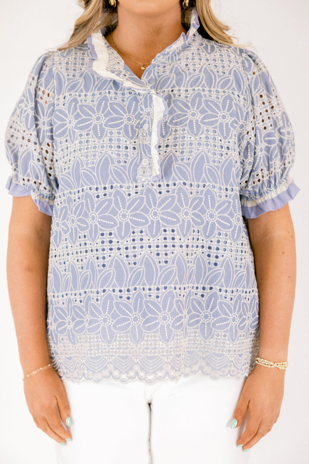 Above And Beyond Top, Chambray