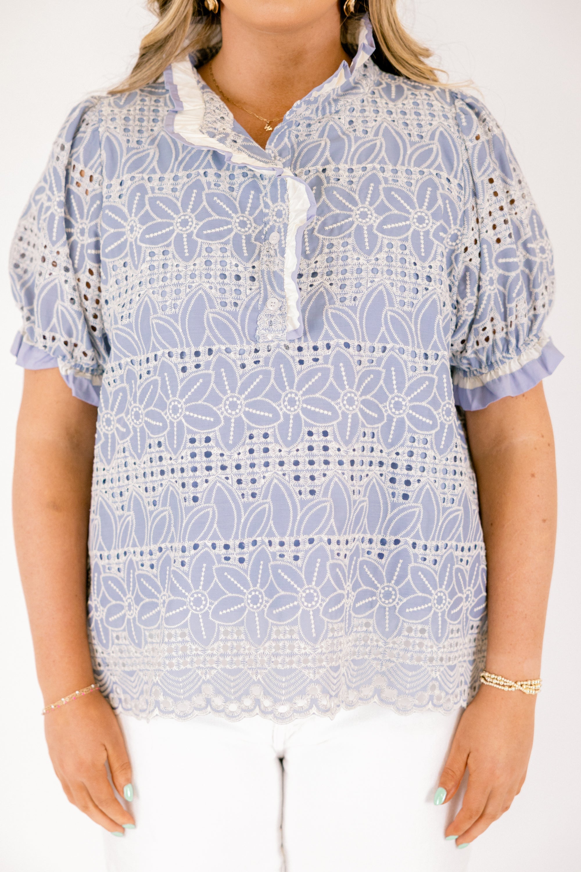 Above And Beyond Top, Chambray