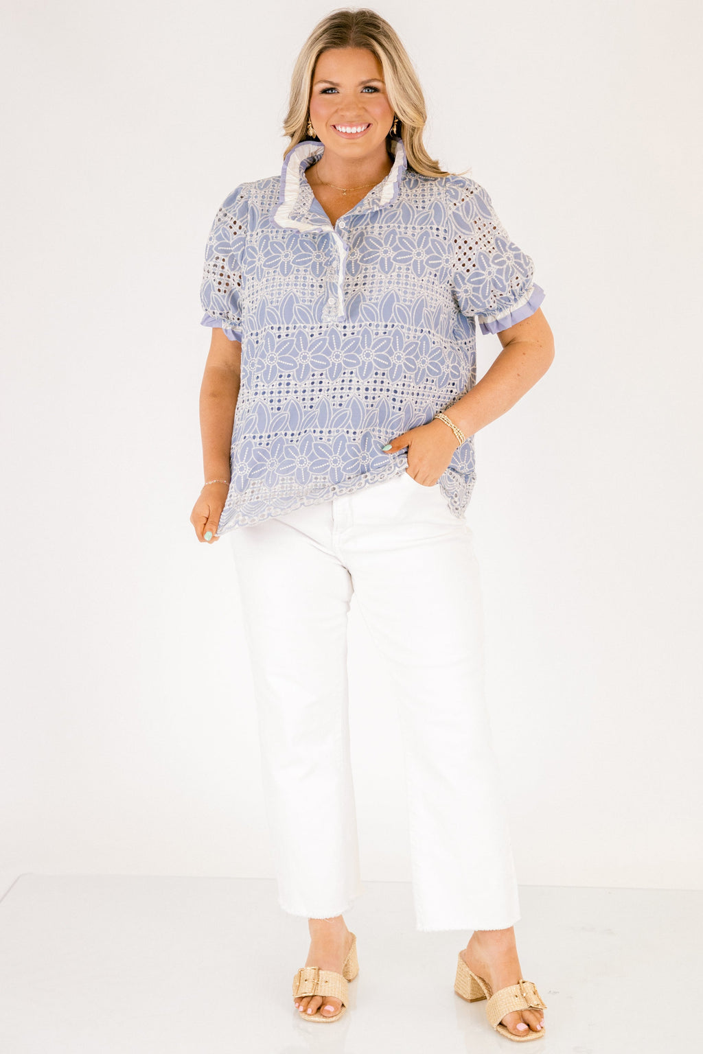 Above And Beyond Top, Chambray