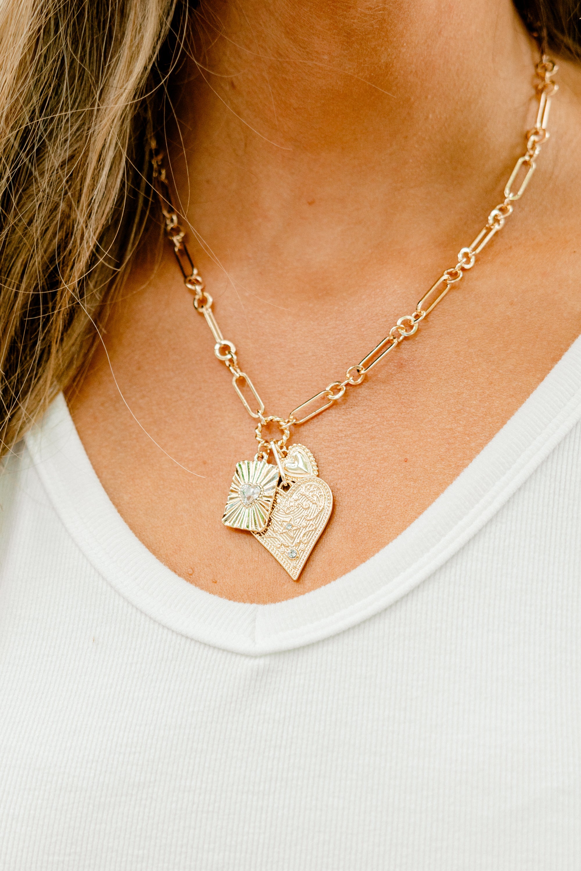 Added Charm Necklace, Gold
