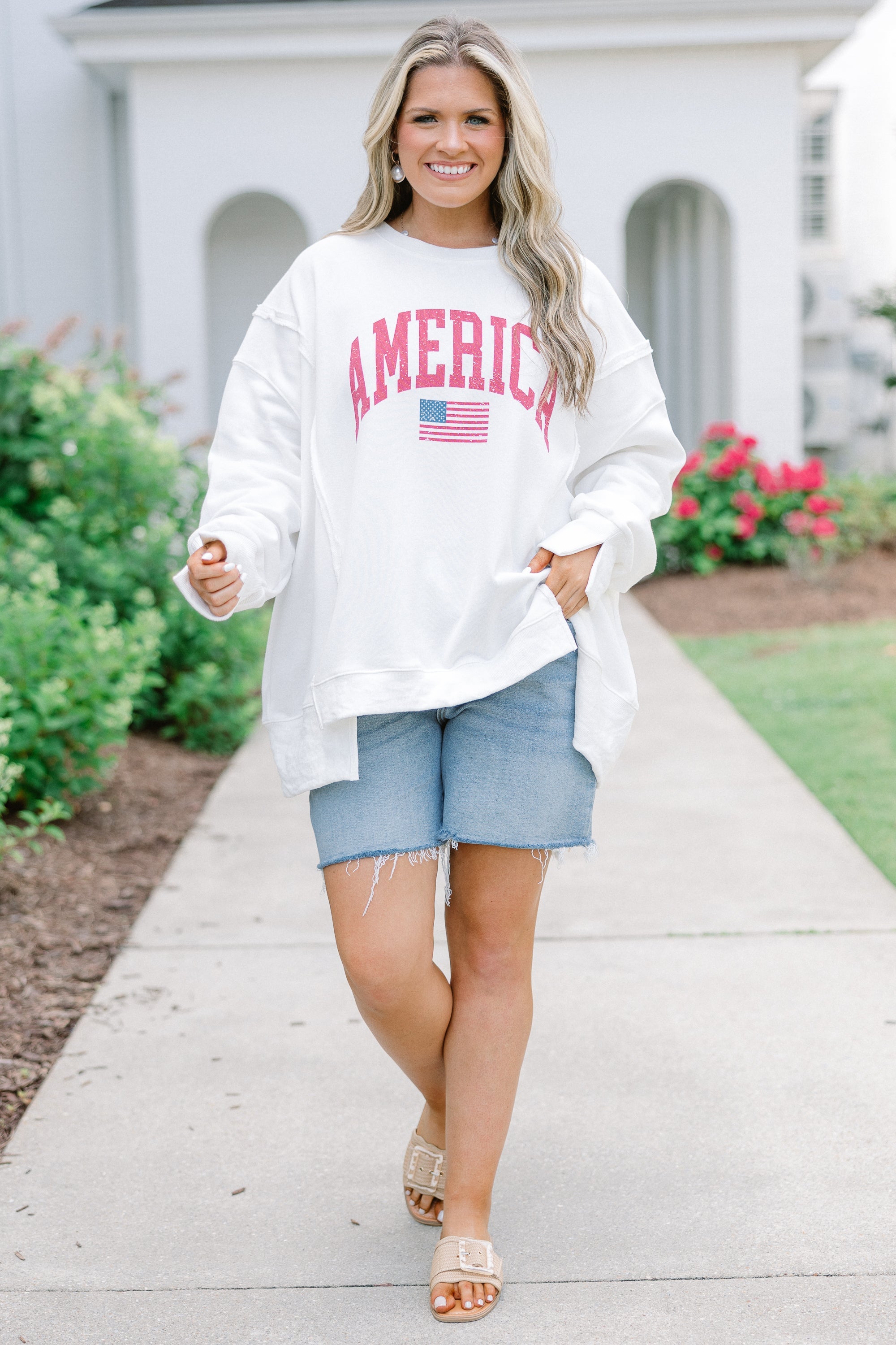 All American Girl Comfy Crew, Ivory
