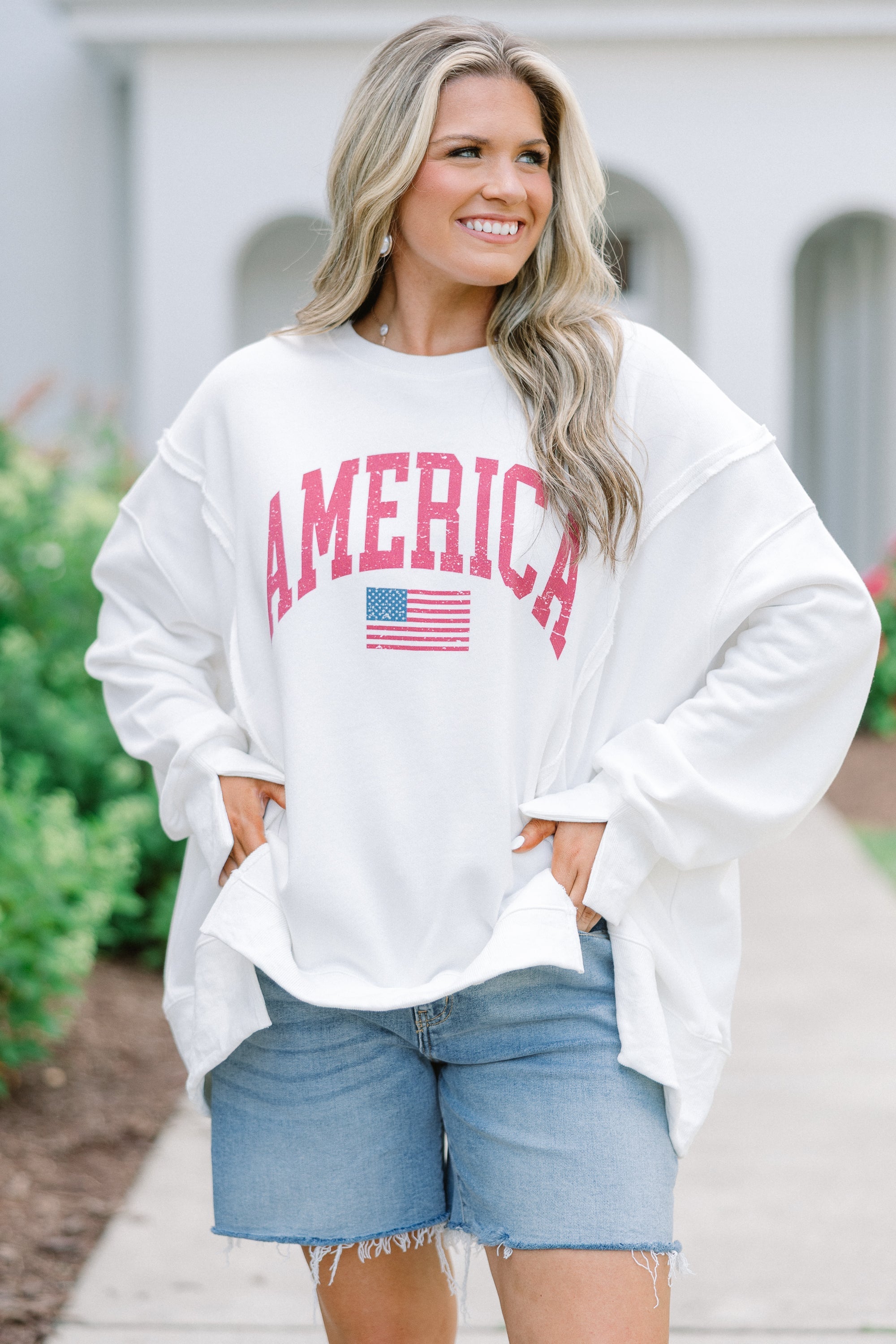 All American Girl Comfy Crew, Ivory