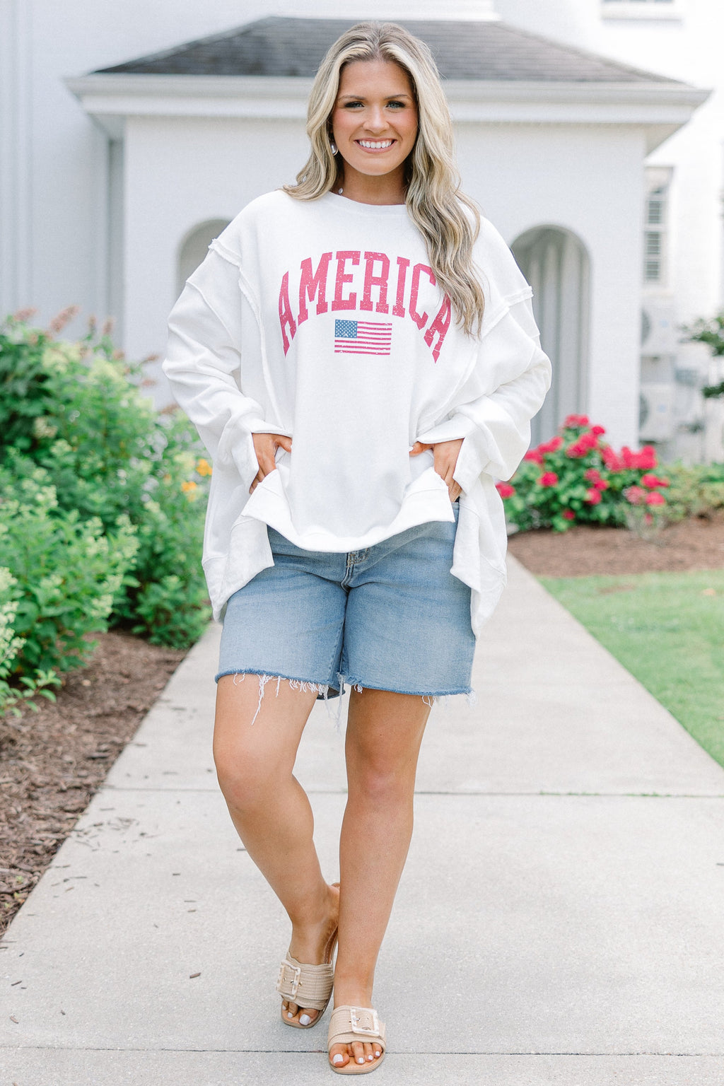 All American Girl Comfy Crew, Ivory