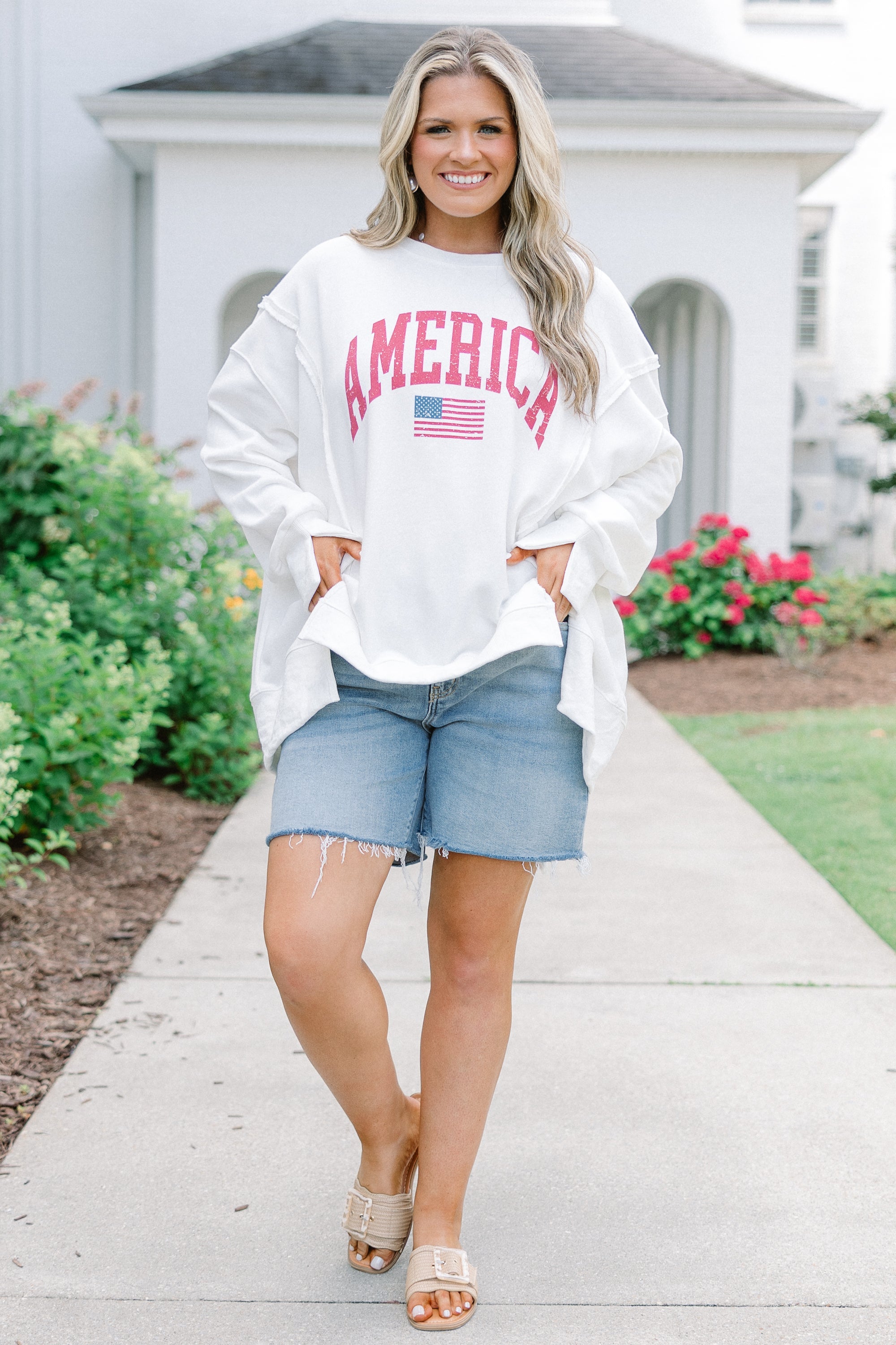 All American Girl Comfy Crew, Ivory