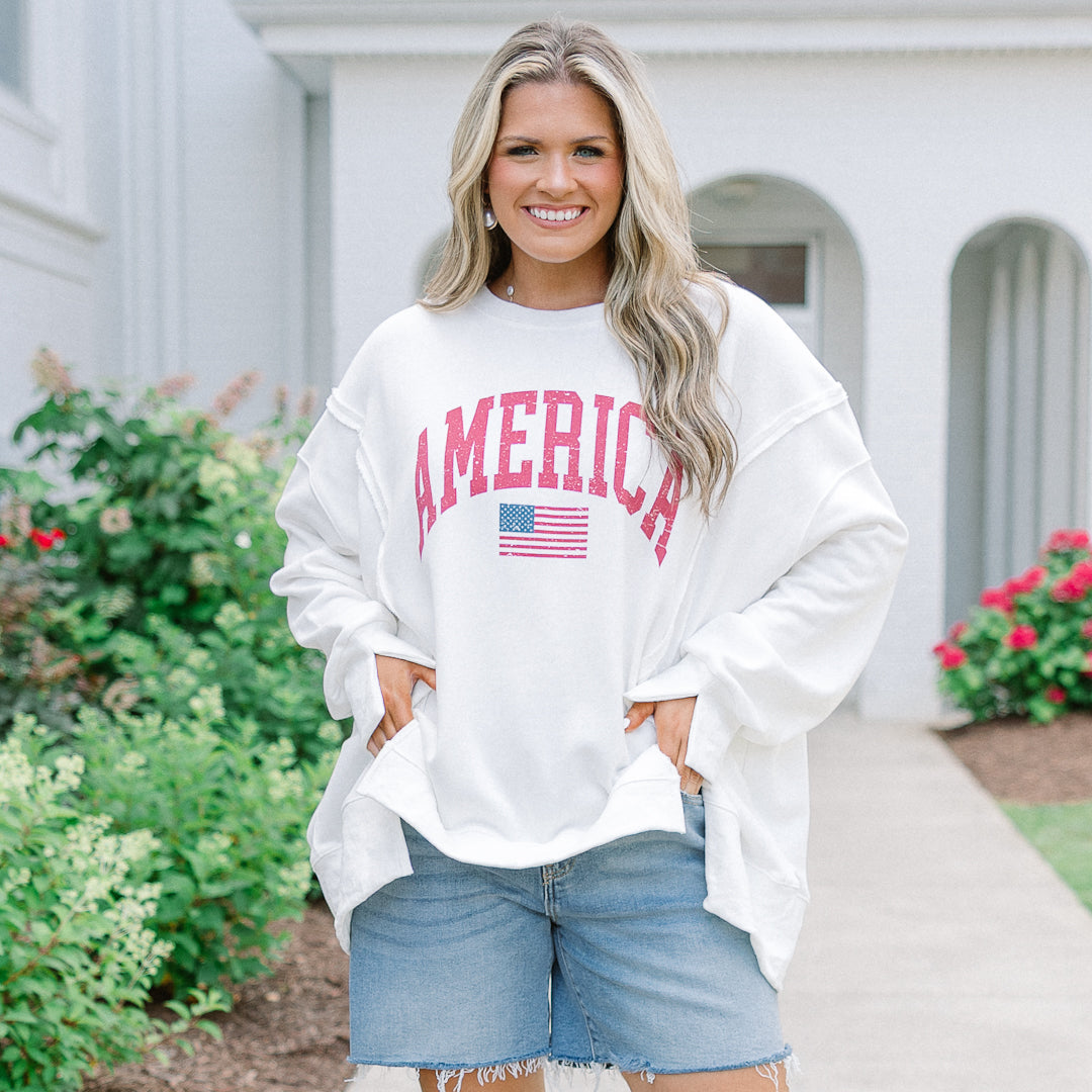 All American Girl Comfy Crew, Ivory