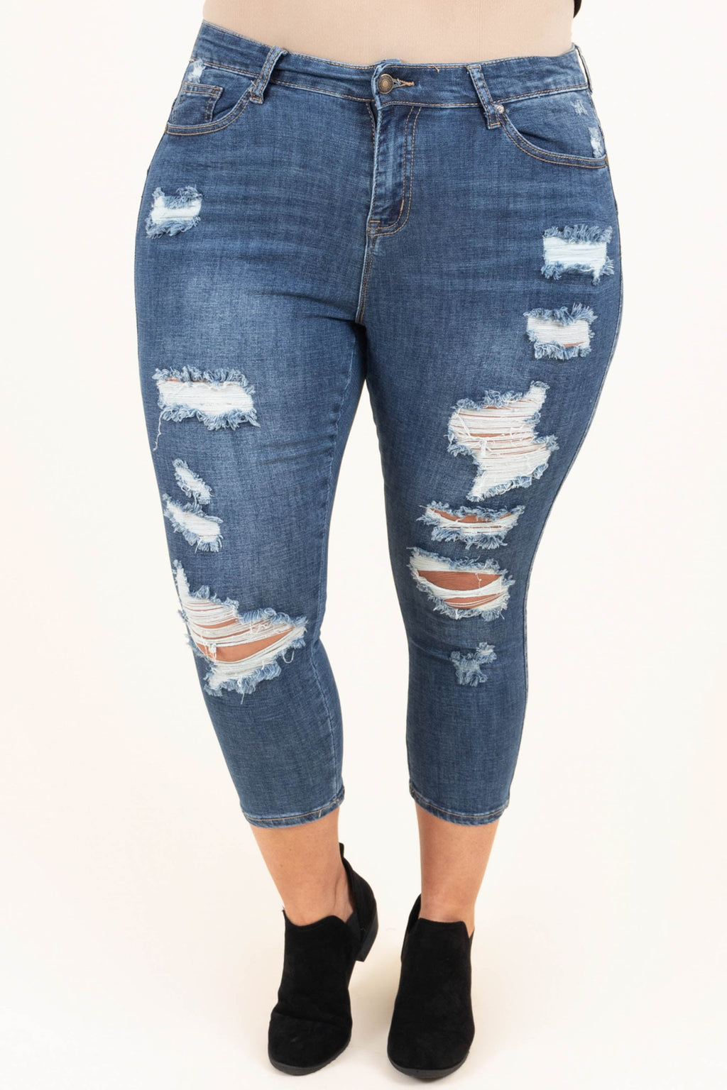 All I Ask Capris, Dark Wash