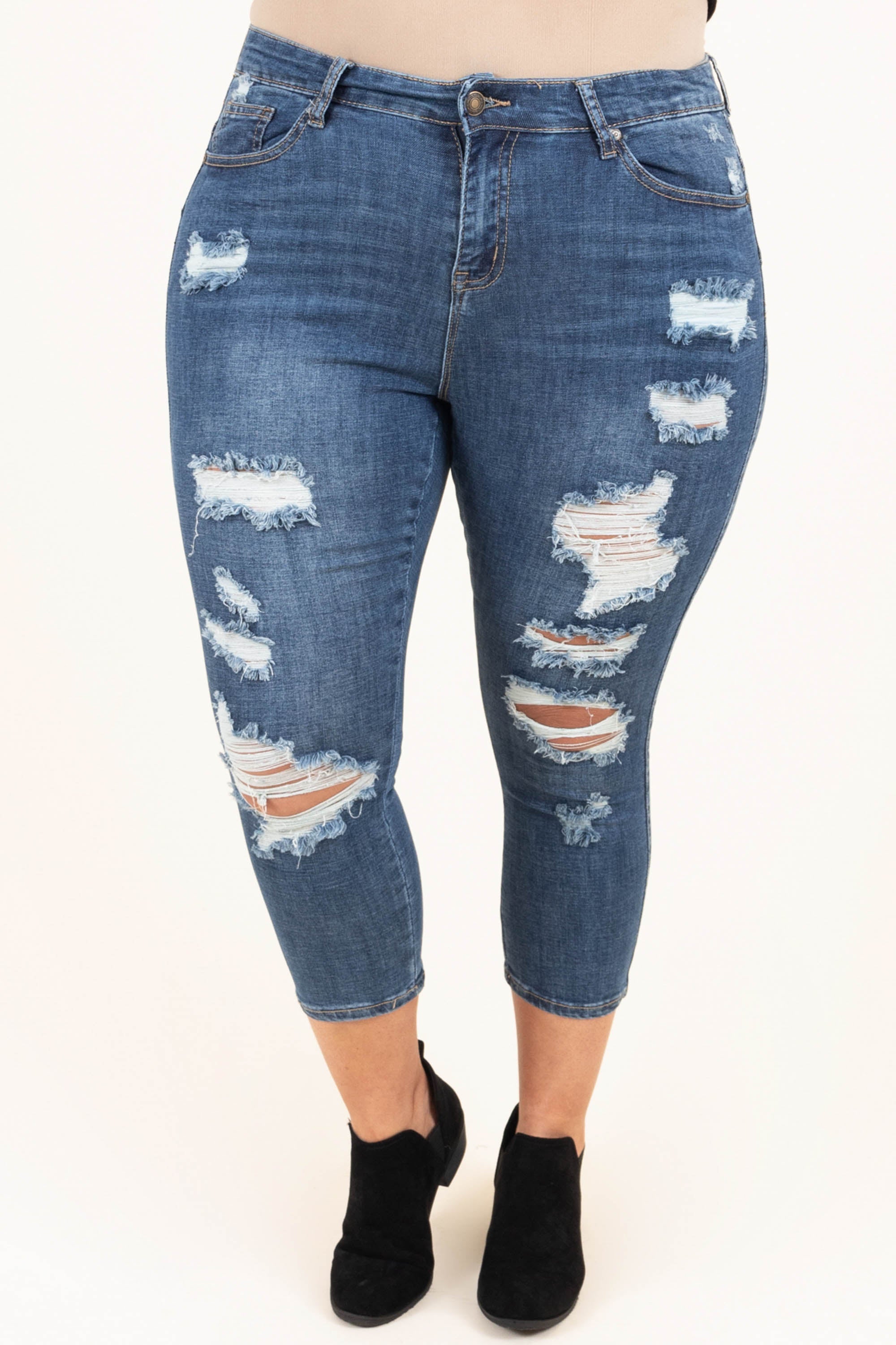 All I Ask Capris, Dark Wash