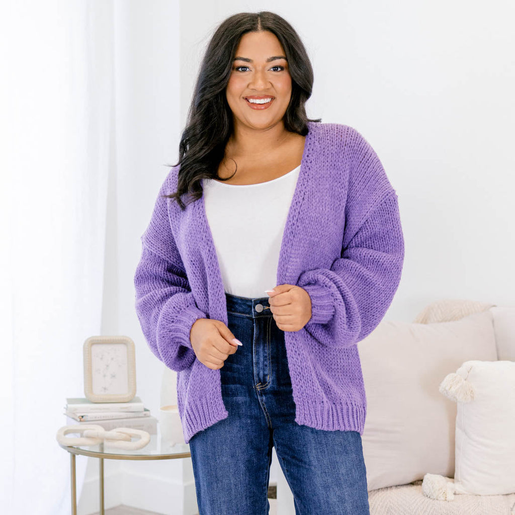 All In Time Cardigan, Purple