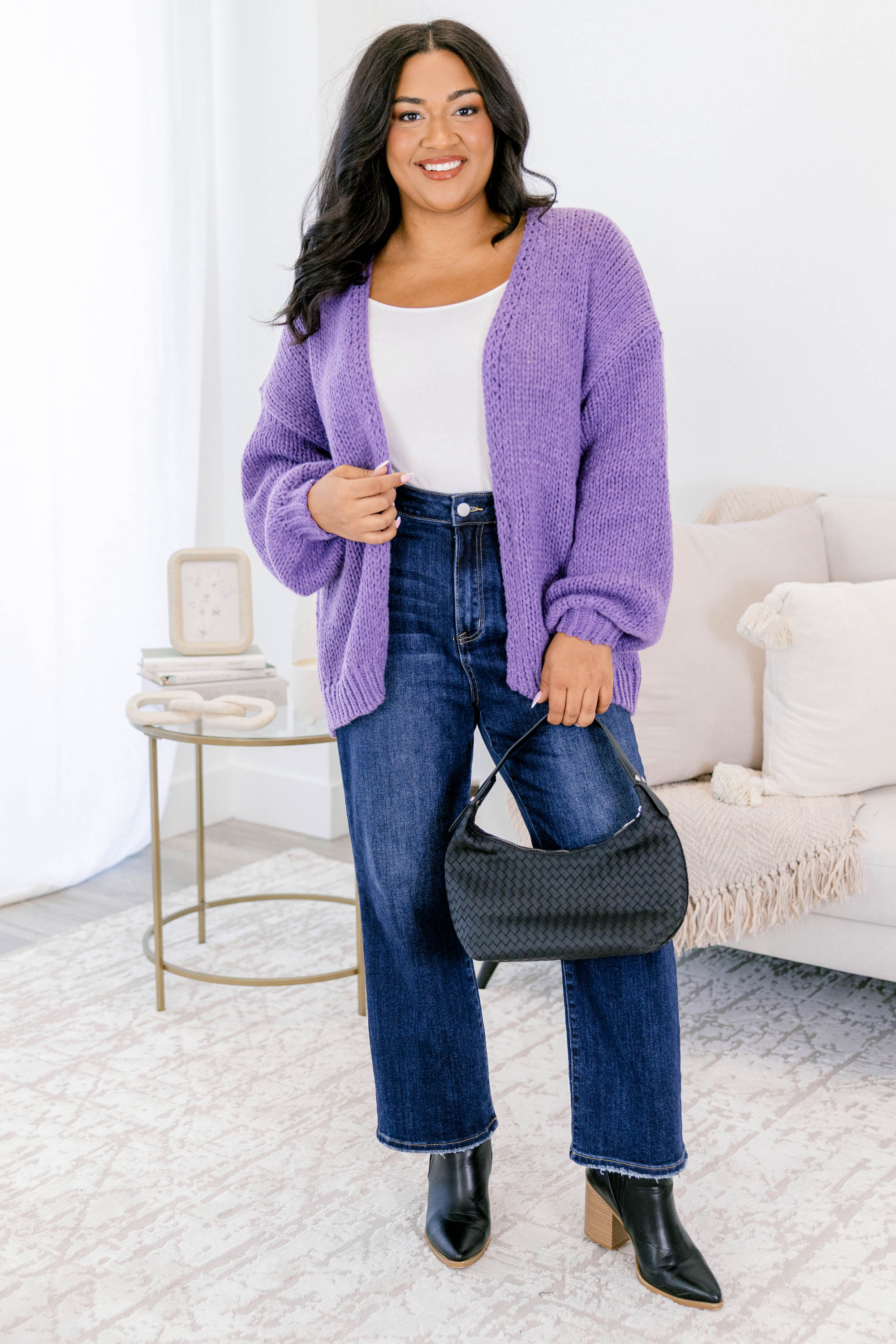 All In Time Cardigan, Purple