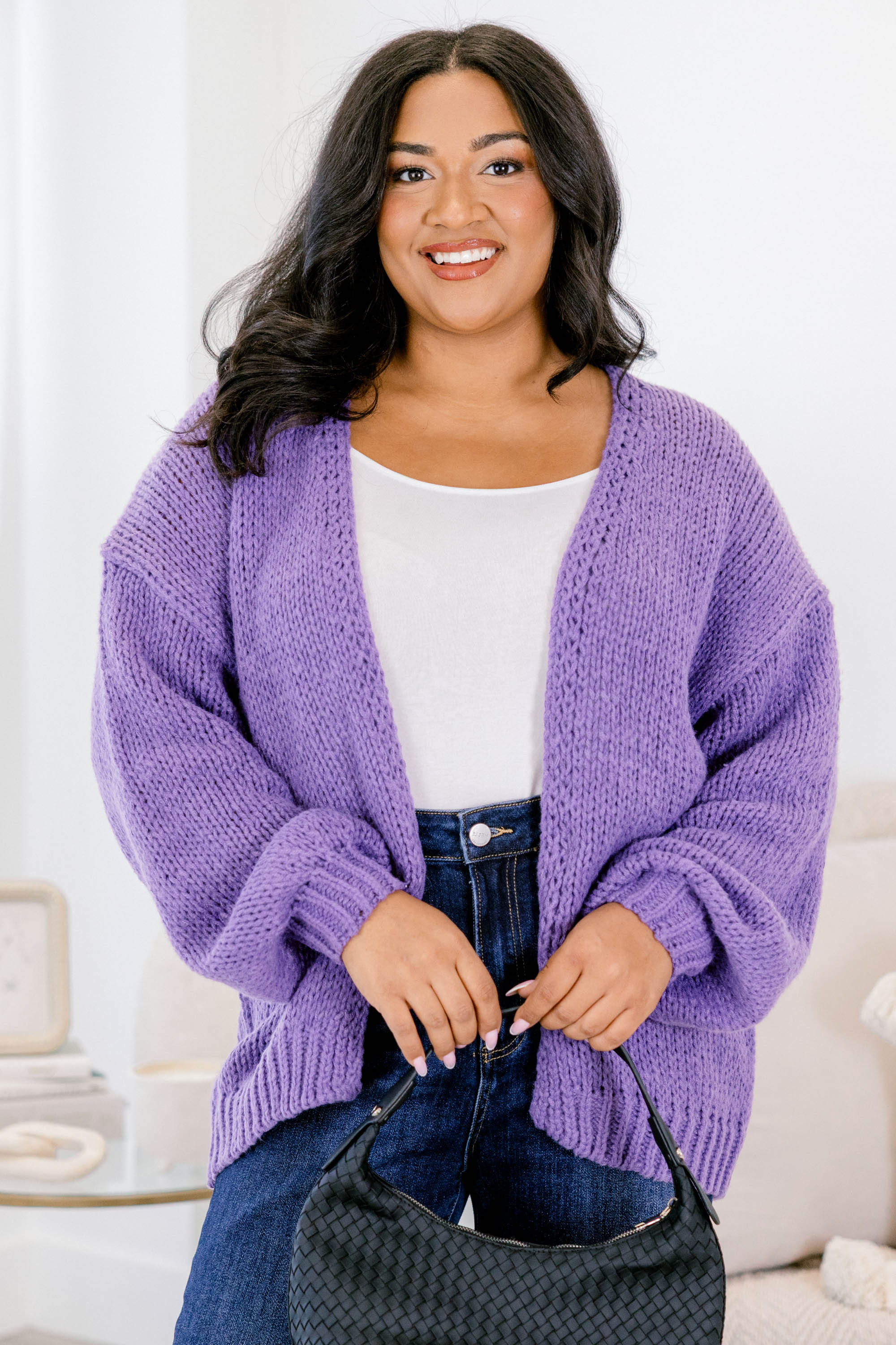All In Time Cardigan, Purple