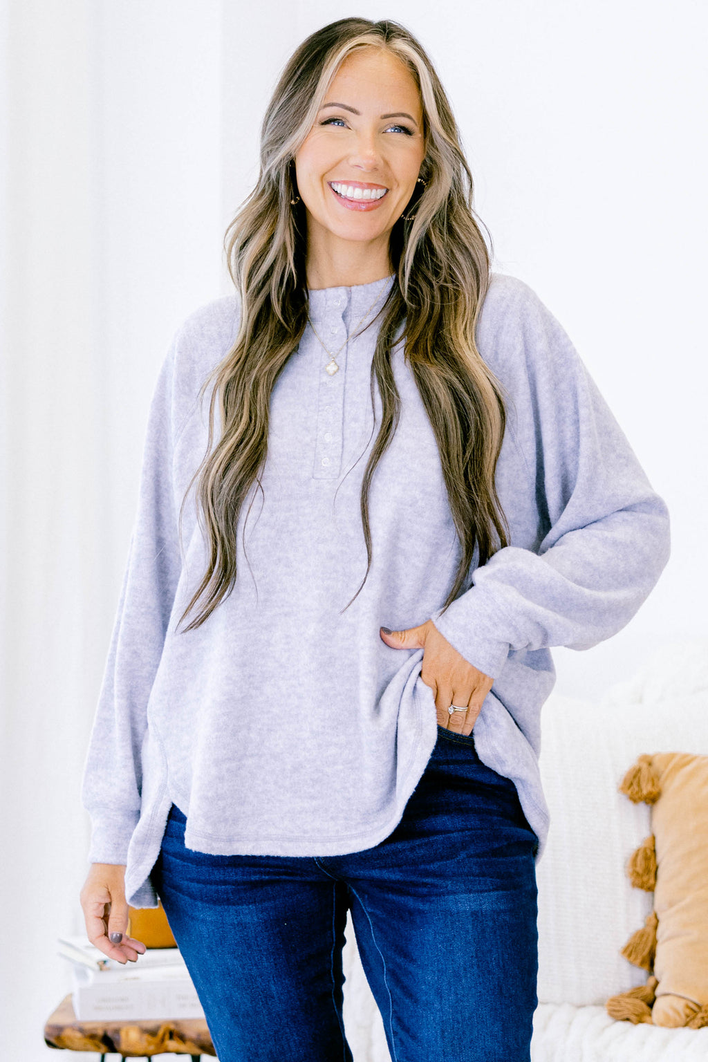 All The Feels Pullover, Heather Grey