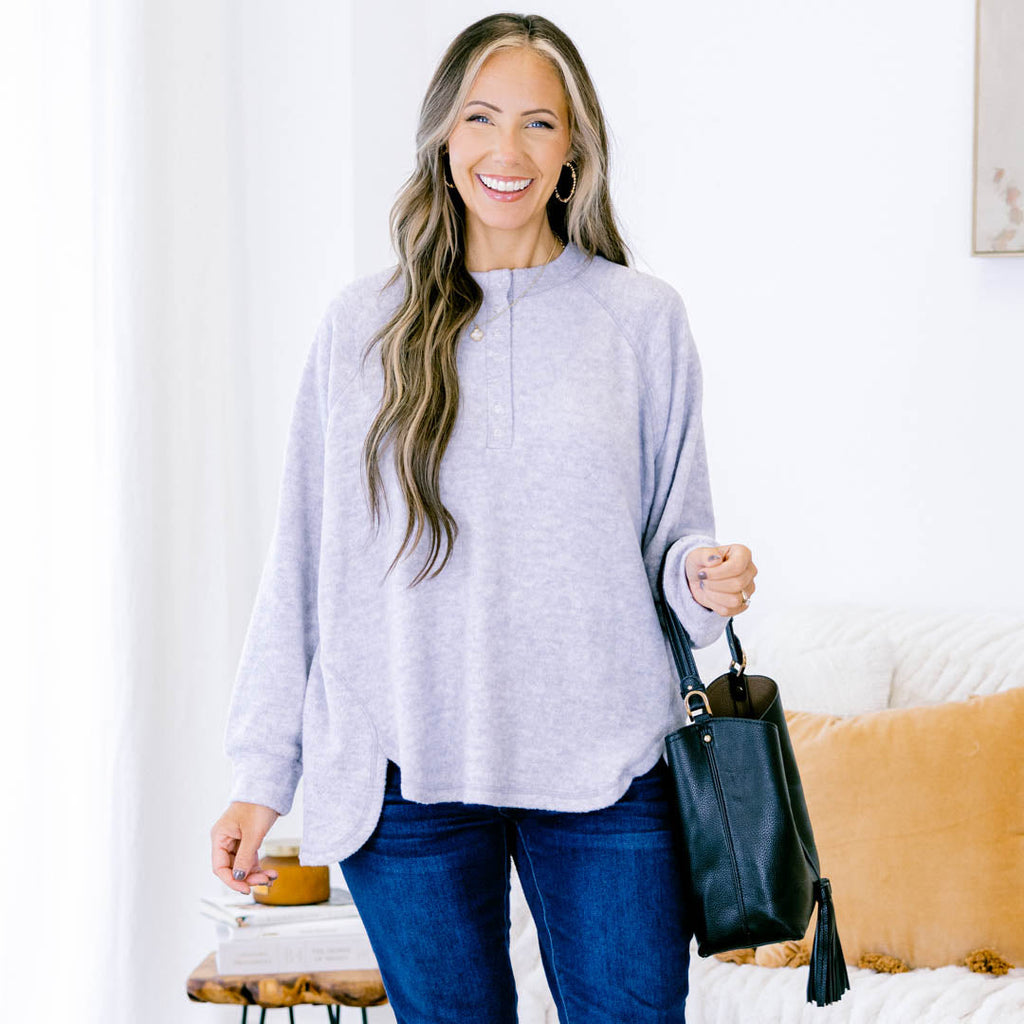 All The Feels Pullover, Heather Grey