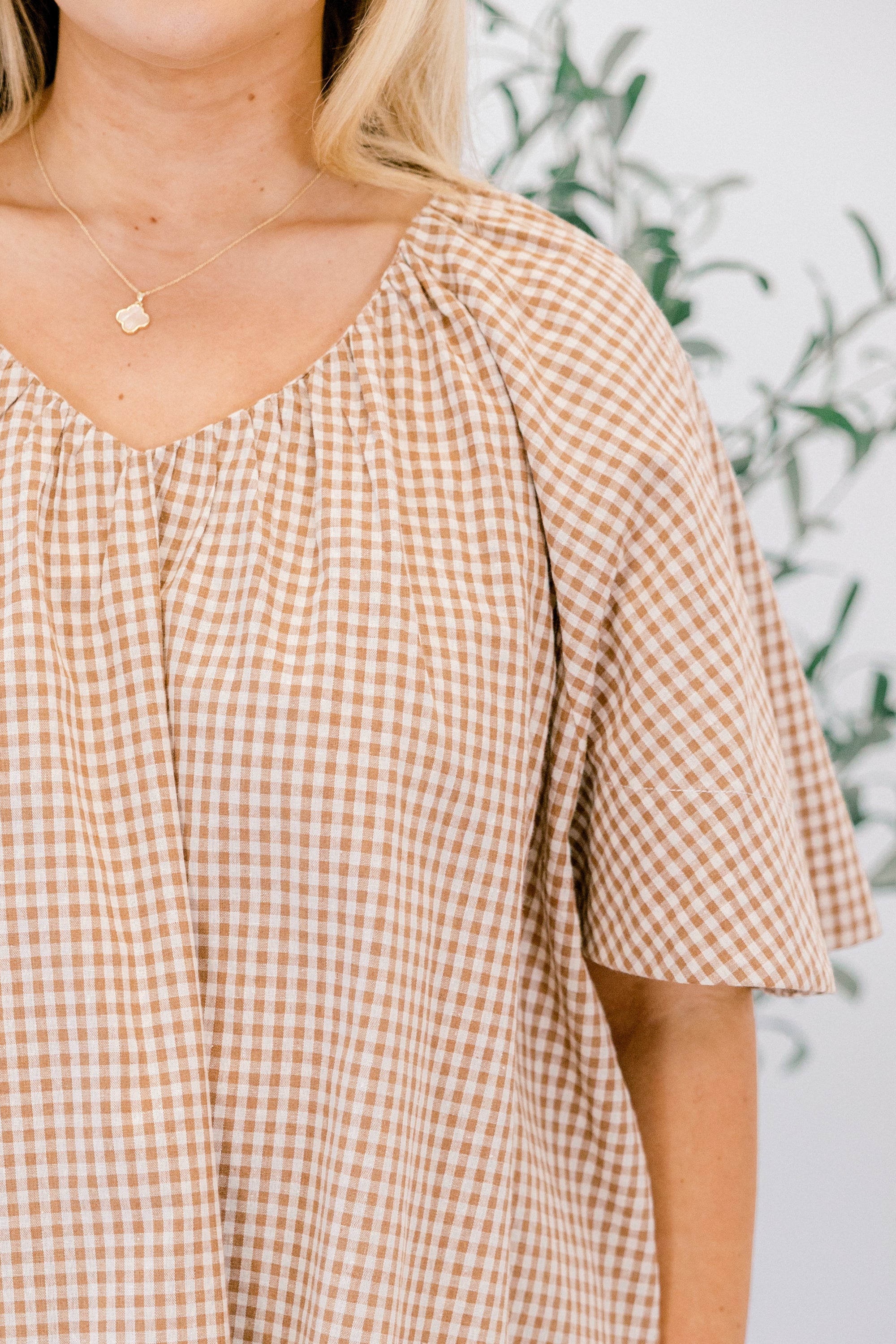 All You Need Top, Brown Gingham