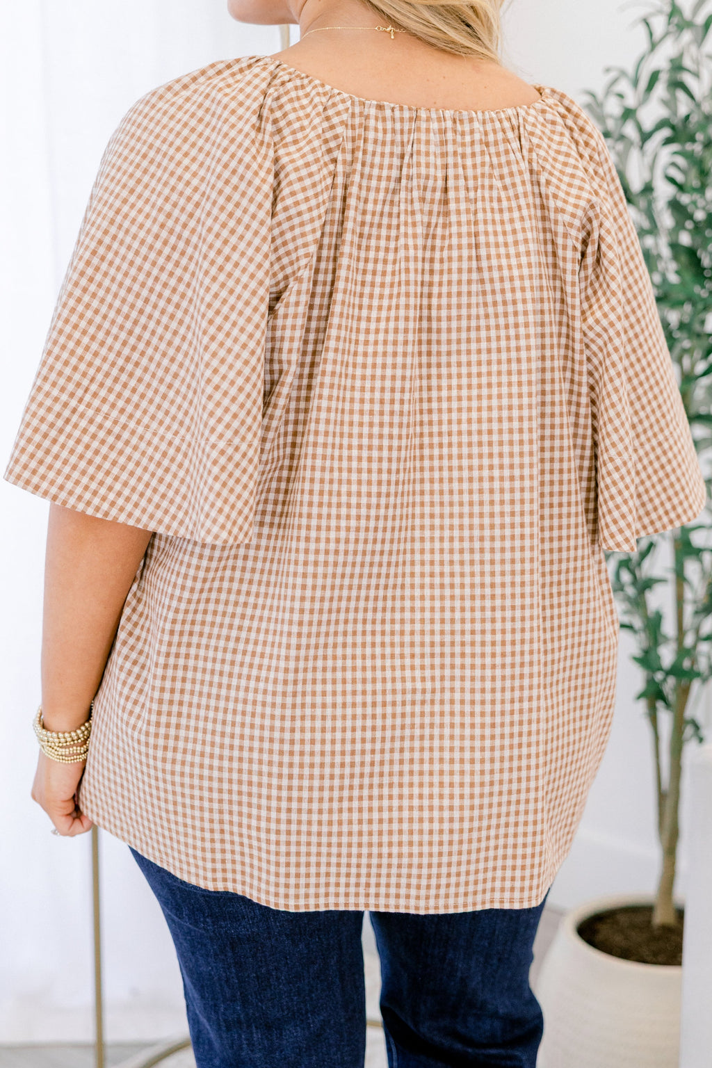 All You Need Top, Brown Gingham