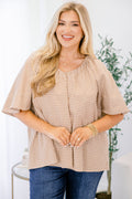 All You Need Top, Brown Gingham