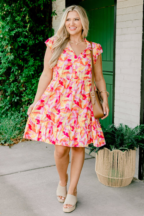 Aloha Bloom Dress, Magenta