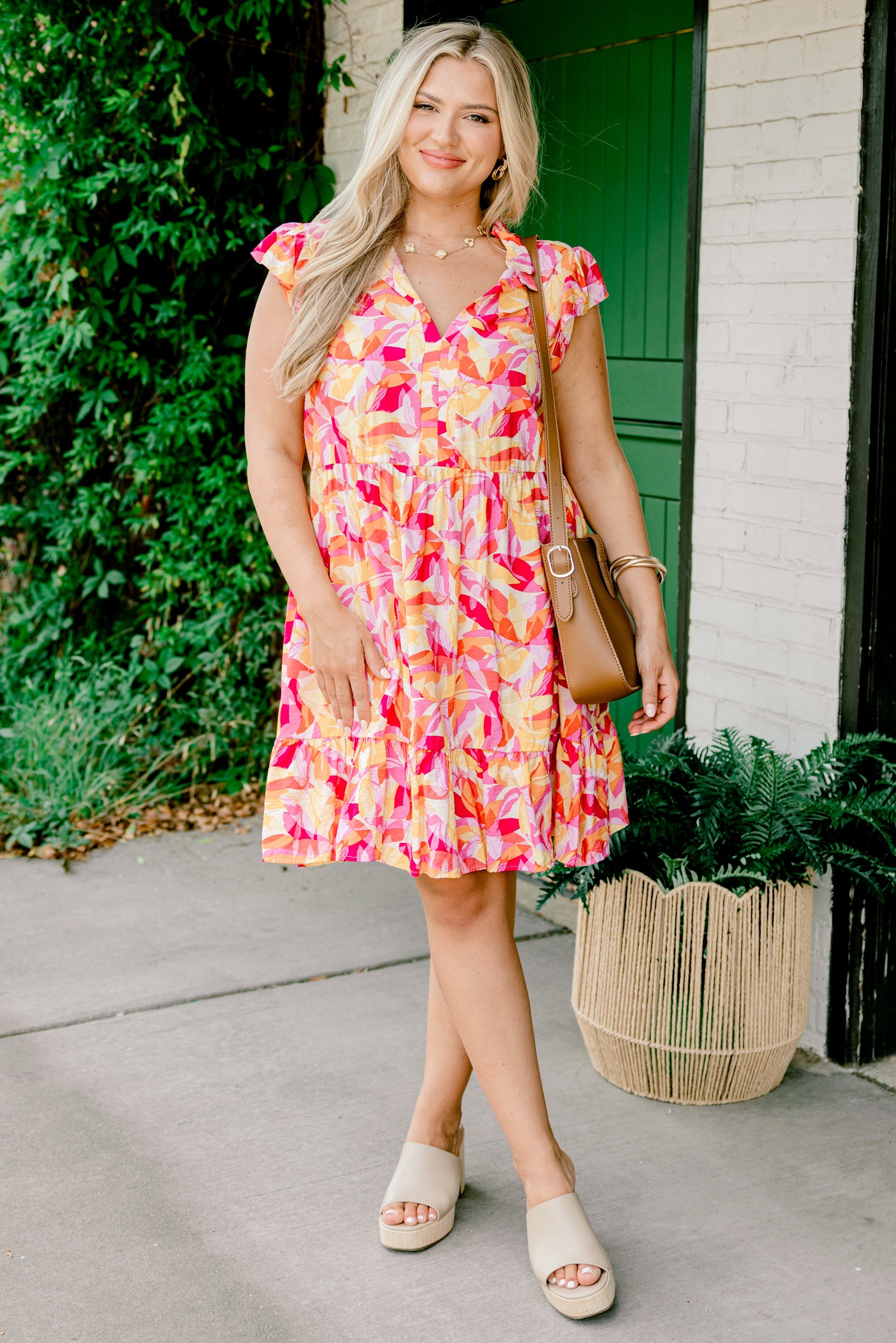 Aloha Bloom Dress, Magenta