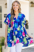 Aloha Spirits Top, Blue