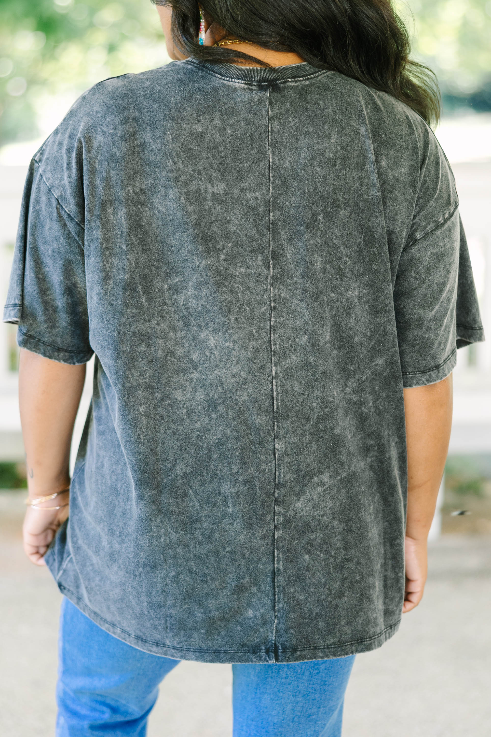 Always Be Kind Acid Wash Relaxed Tee, Black
