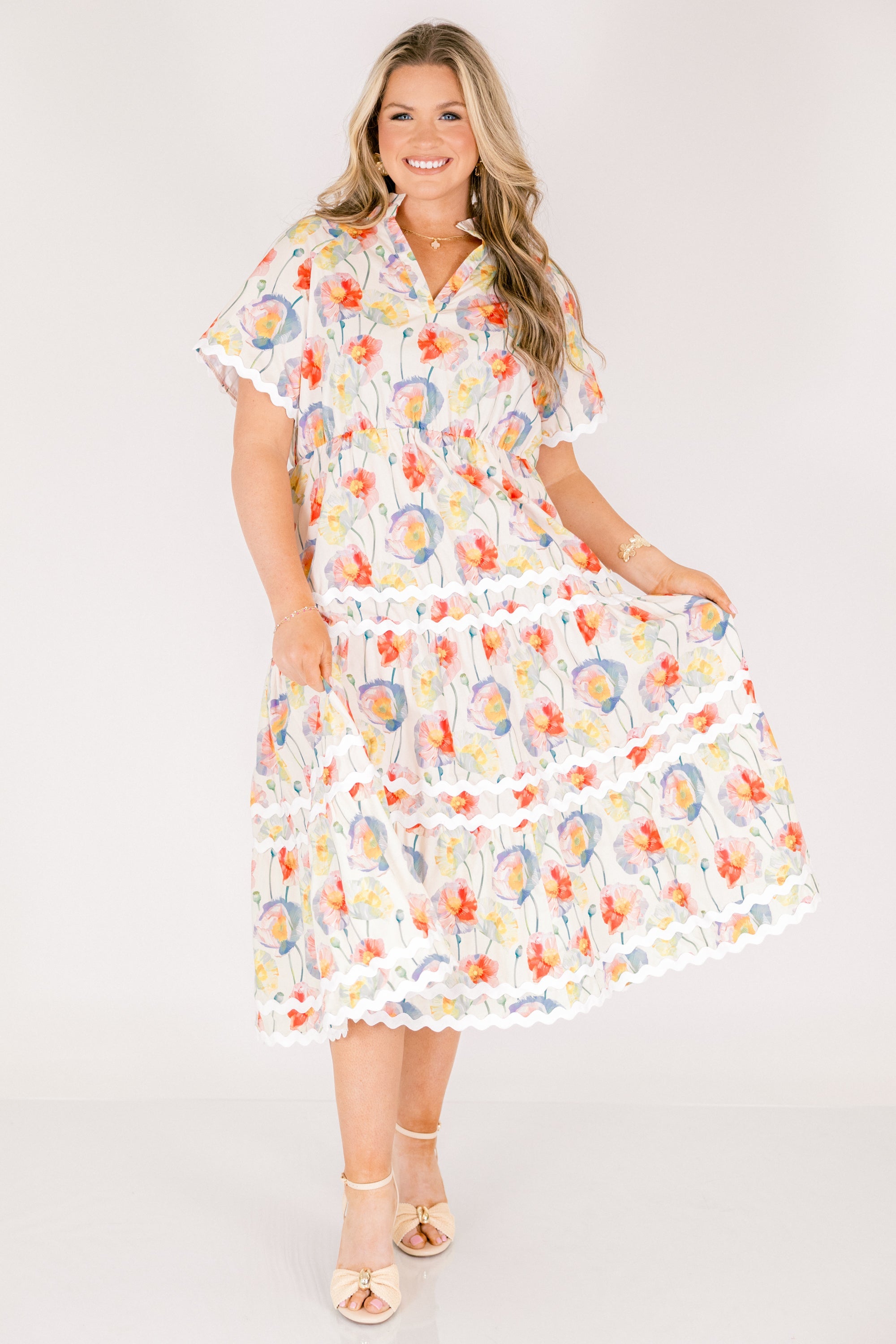 Always Daylight Maxi Dress, Cream Mix