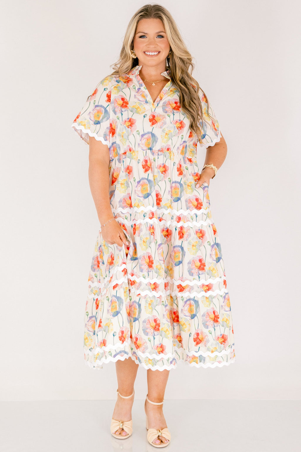 Always Daylight Maxi Dress, Cream Mix
