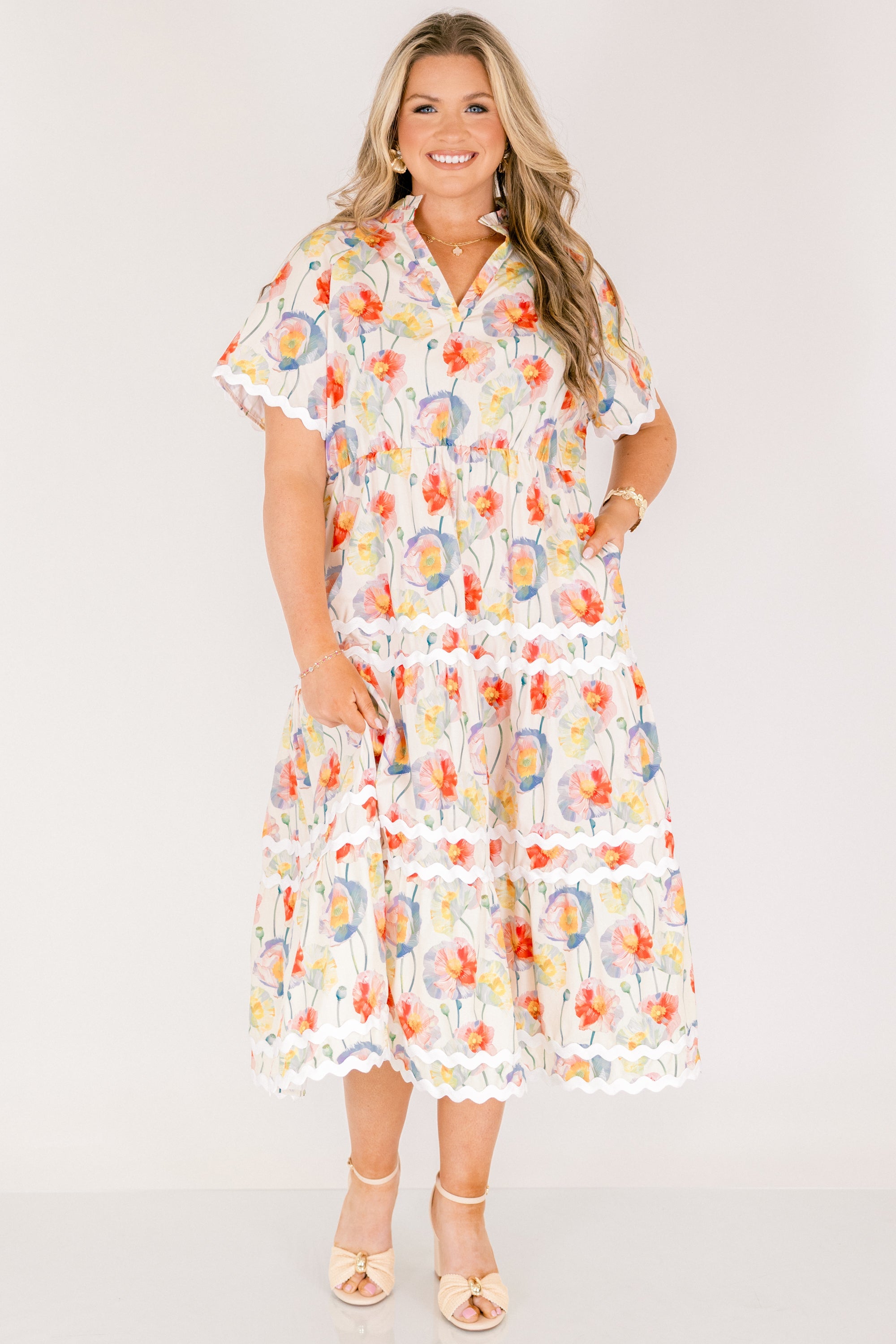 Always Daylight Maxi Dress, Cream Mix