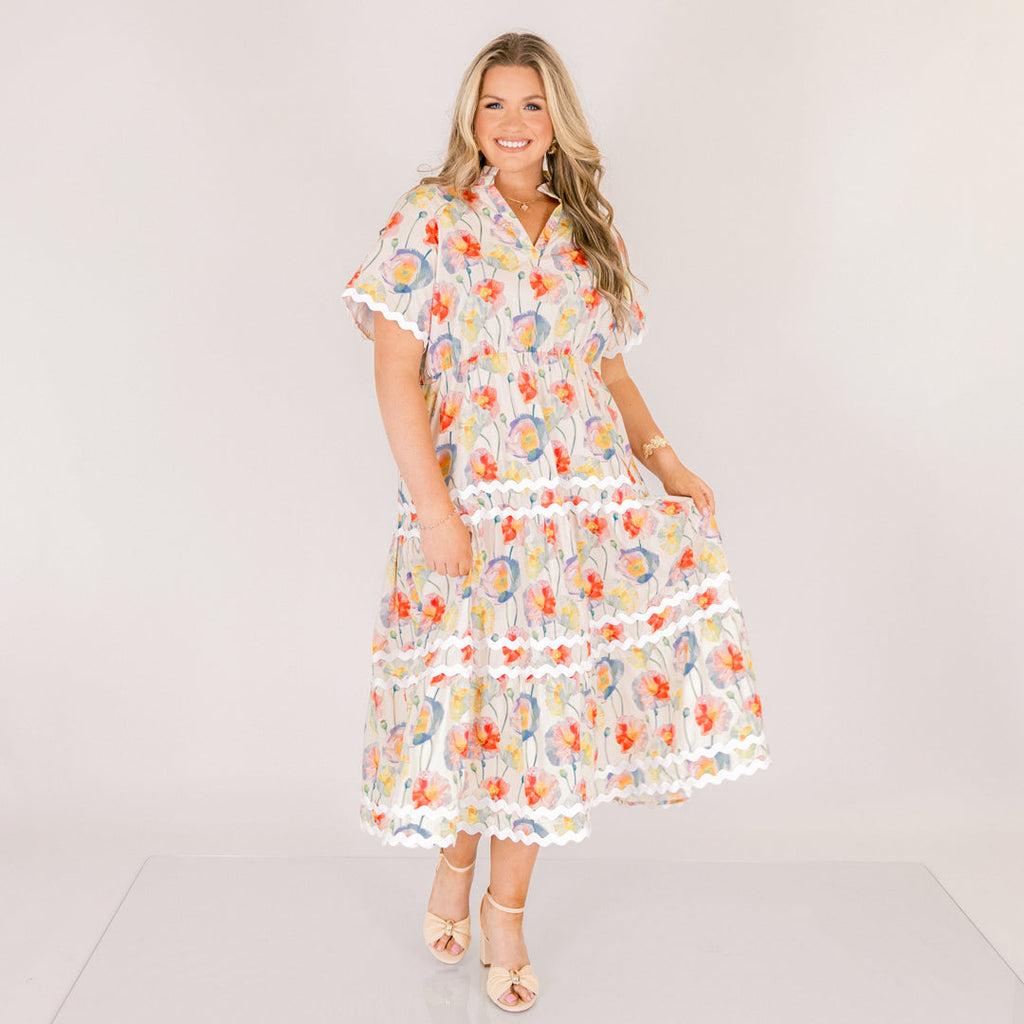 Always Daylight Maxi Dress, Cream Mix