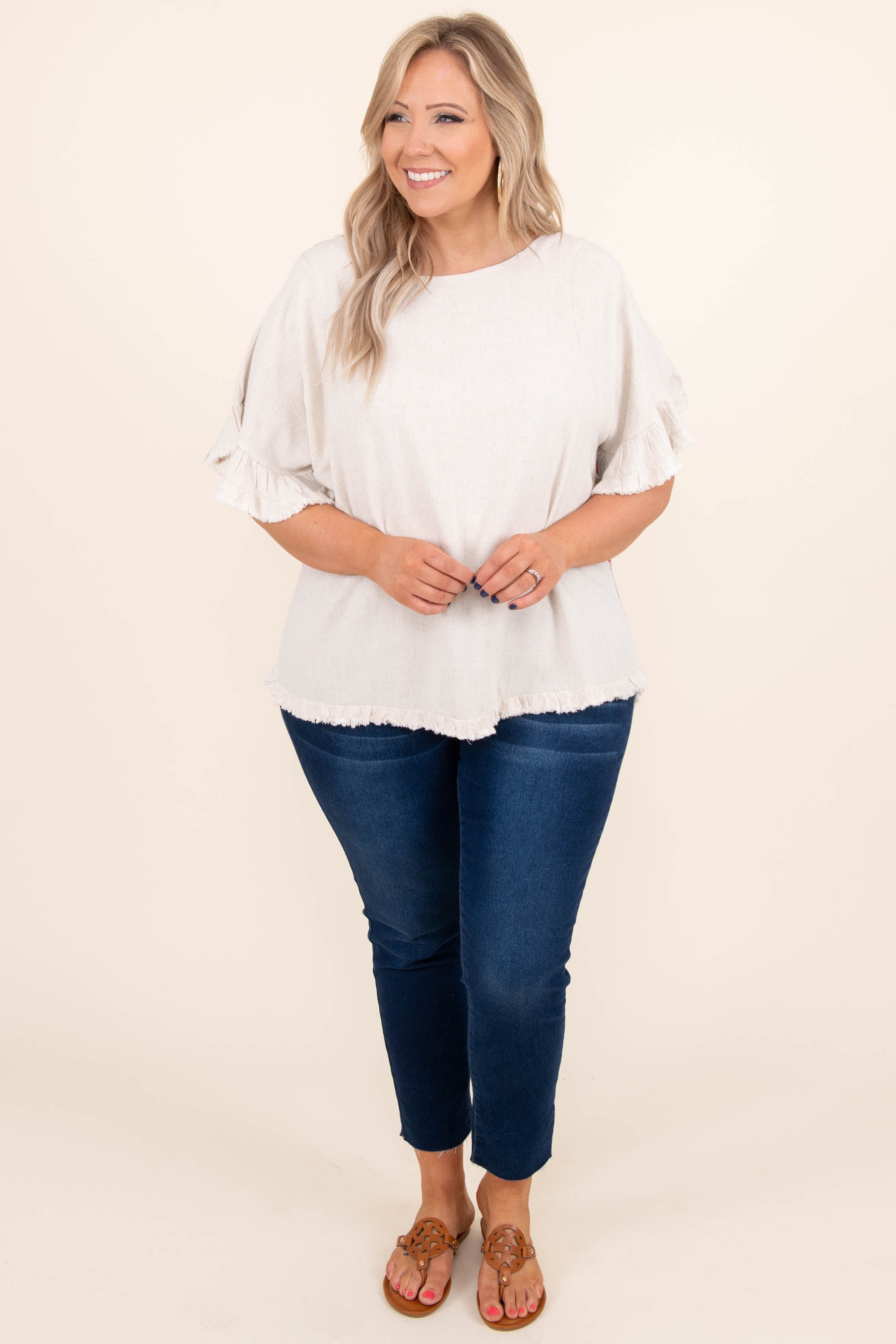 Away On Vacay Top, Oatmeal