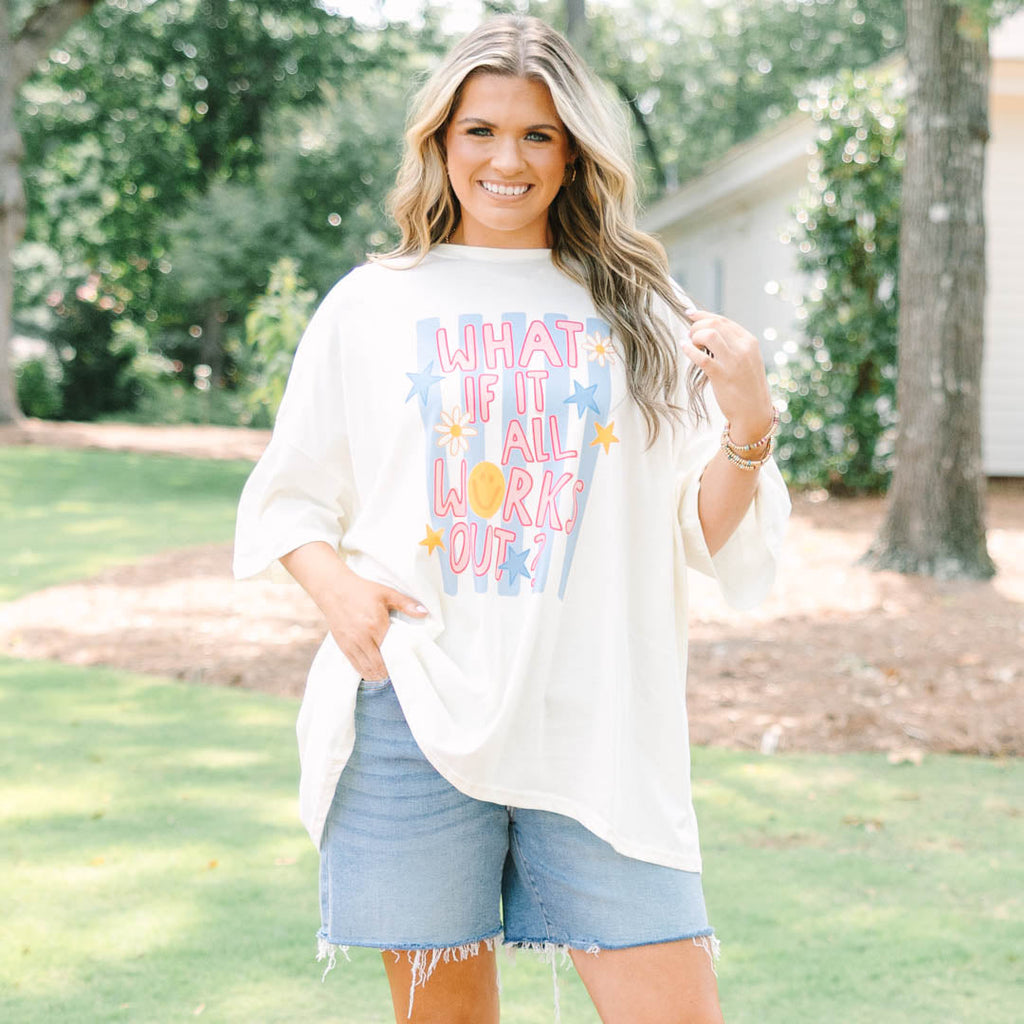 Always Works Out Boyfriend Tee, Ivory