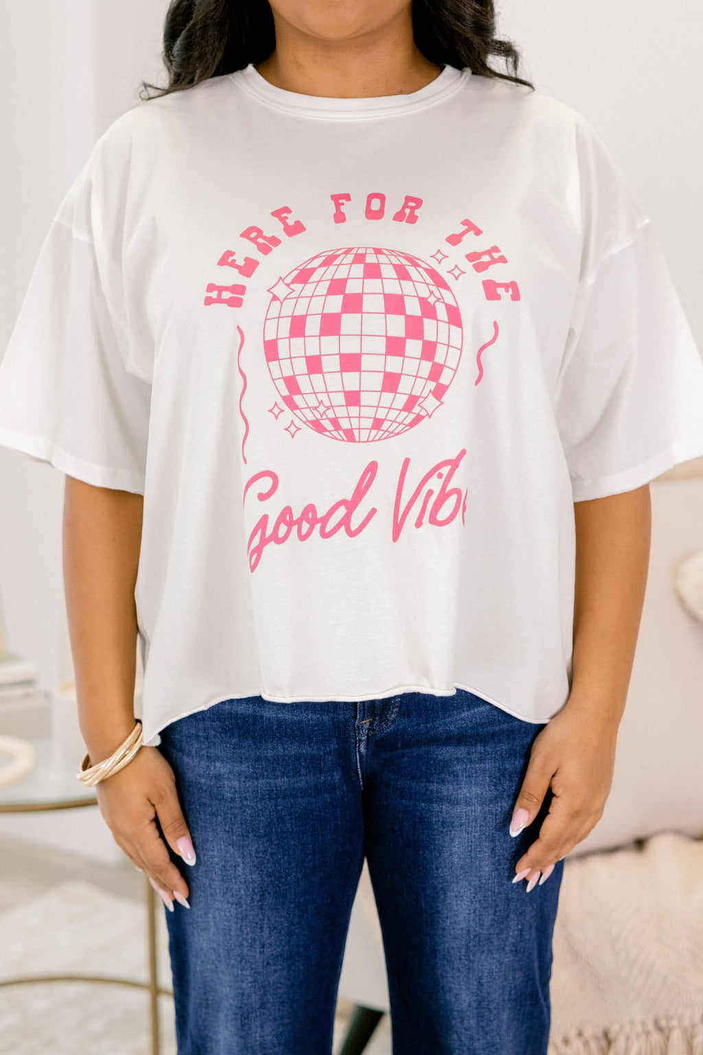 Always a Good Vibe Vintage Wash Tee, White