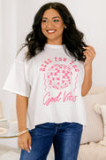Always a Good Vibe Vintage Wash Tee, White