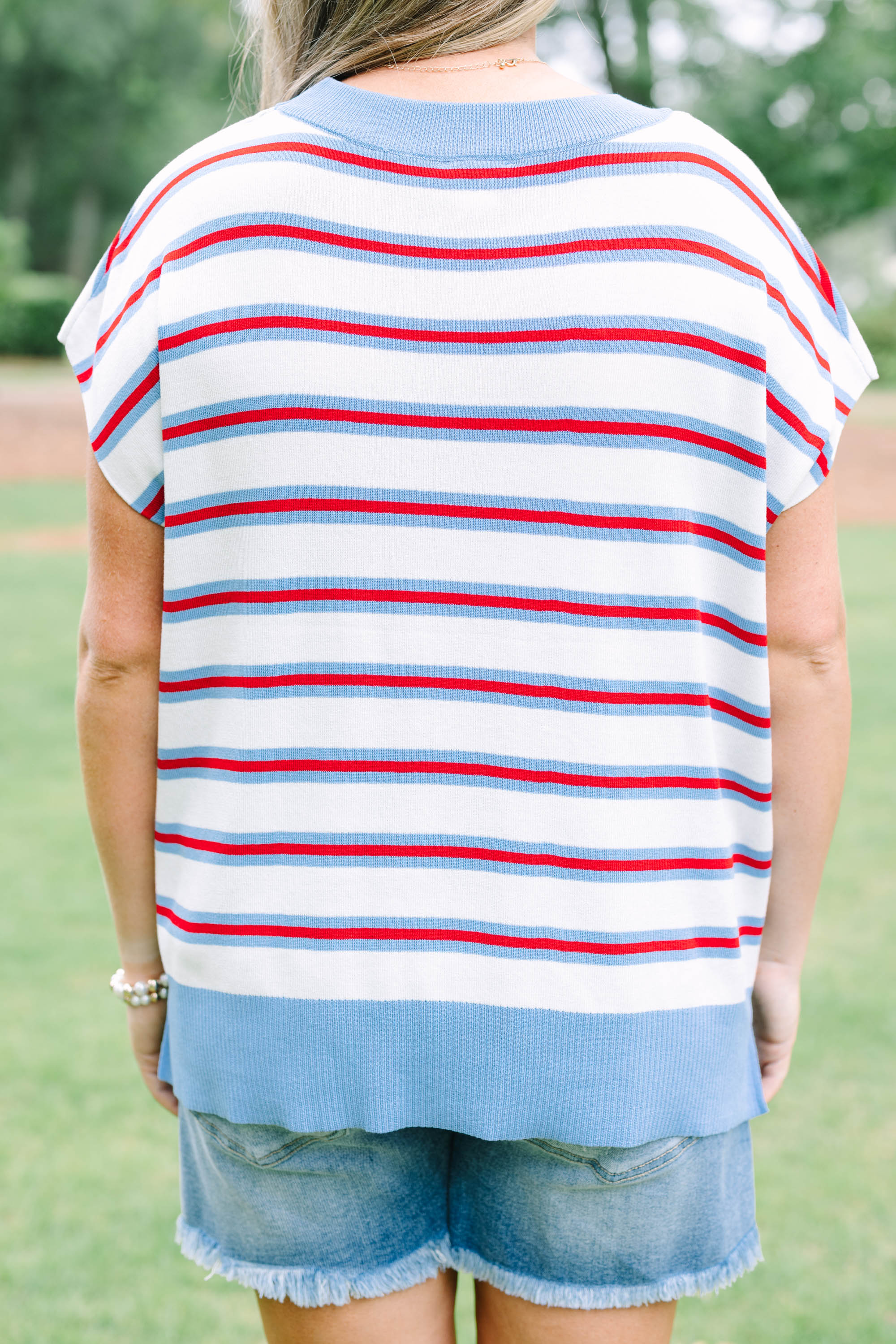 American Stripe Sweater, Cream