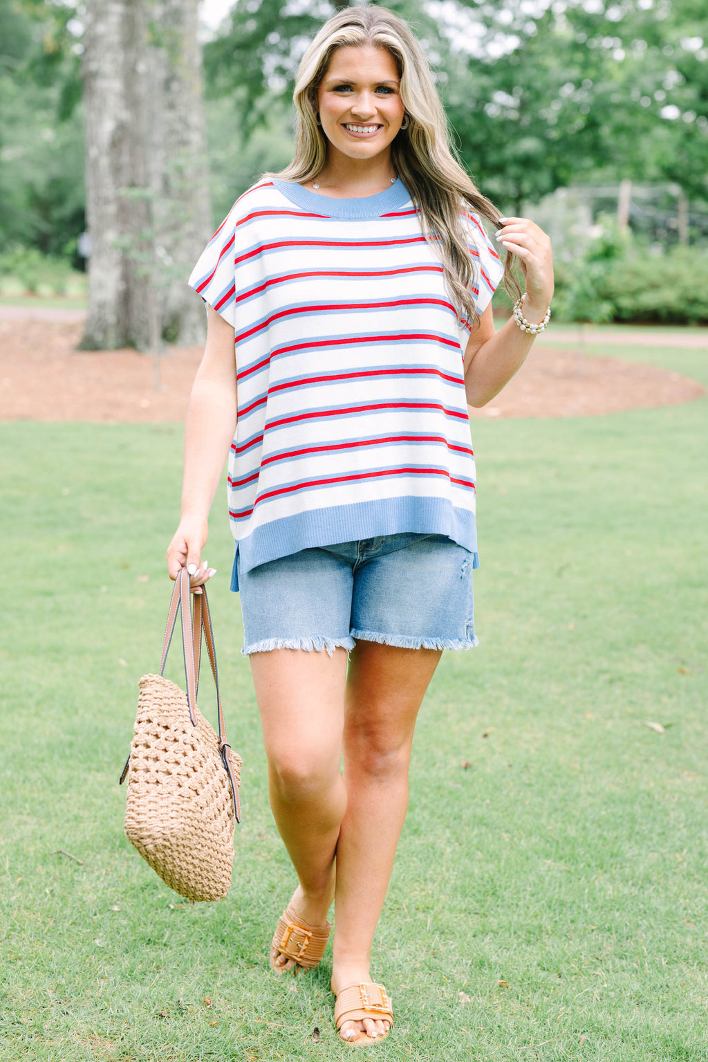American Stripe Sweater, Cream