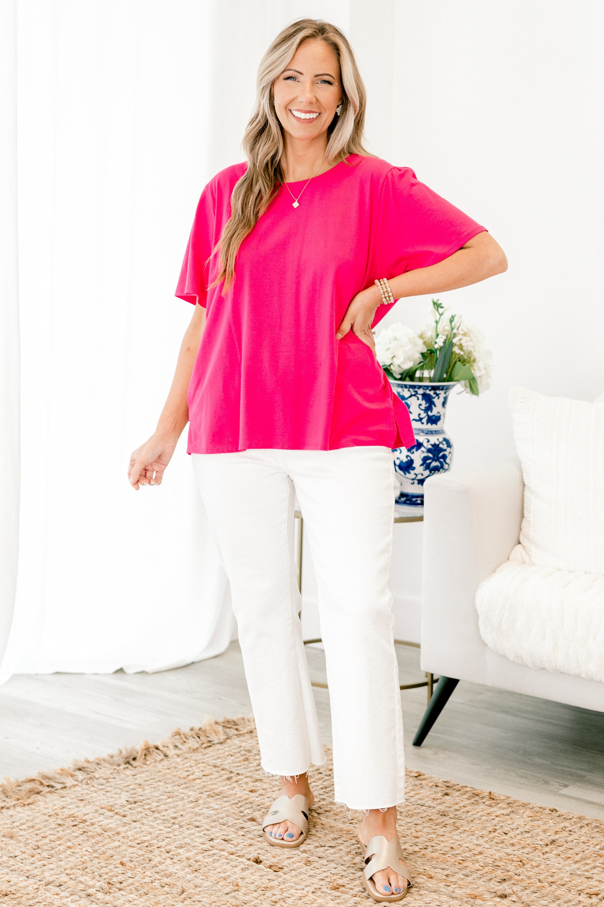An Open Book Top, Fuchsia