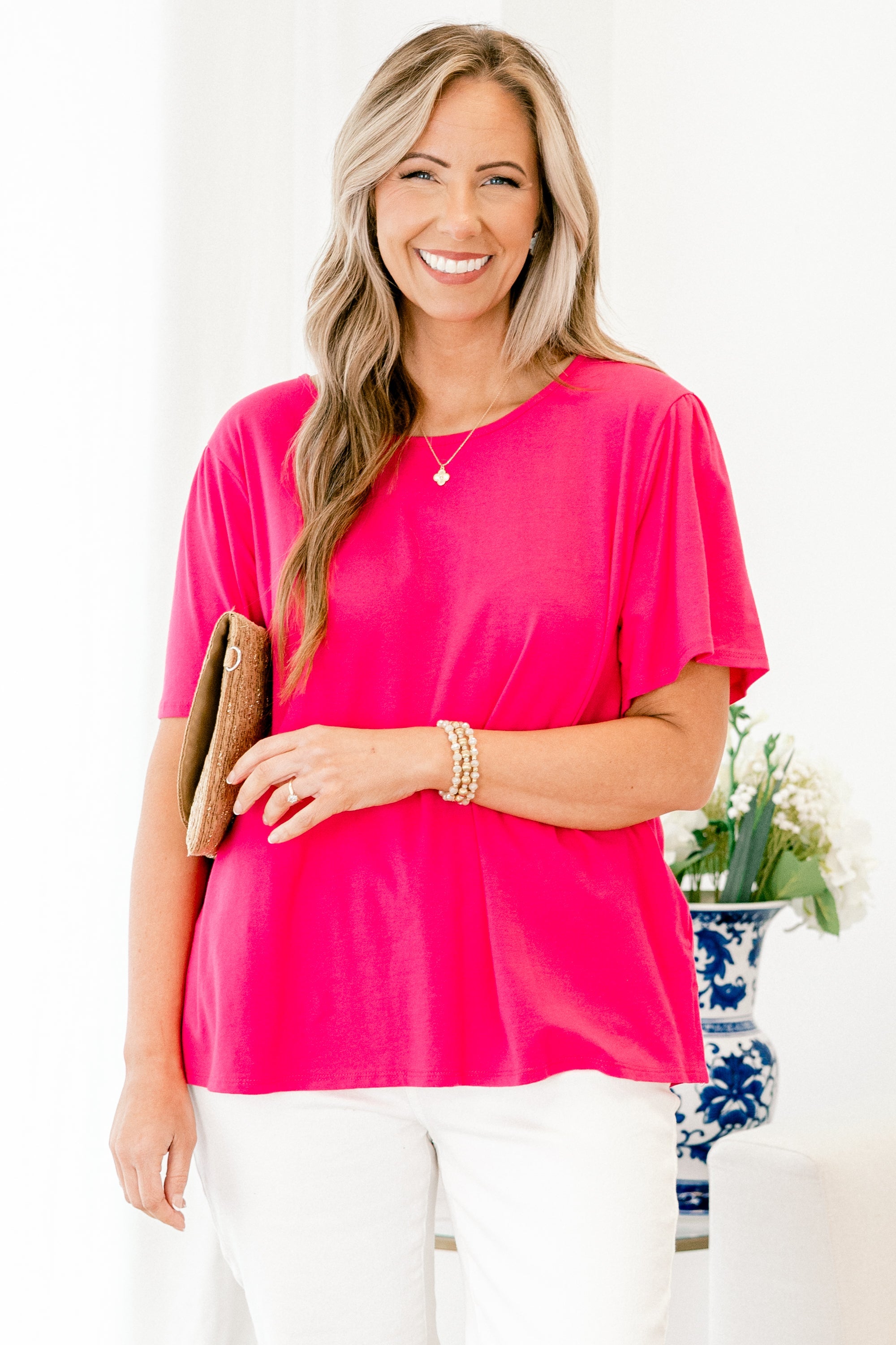 An Open Book Top, Fuchsia
