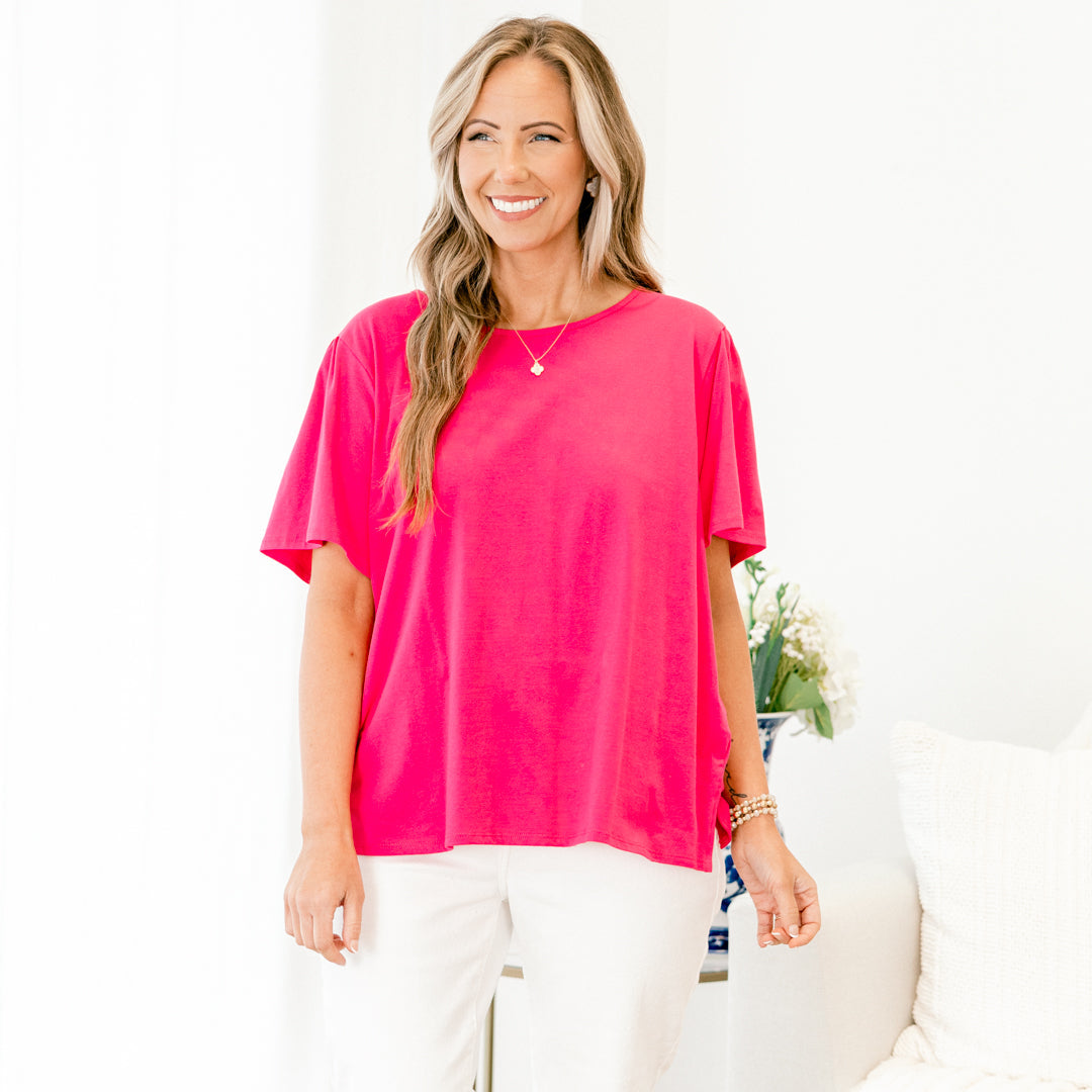 An Open Book Top, Fuchsia