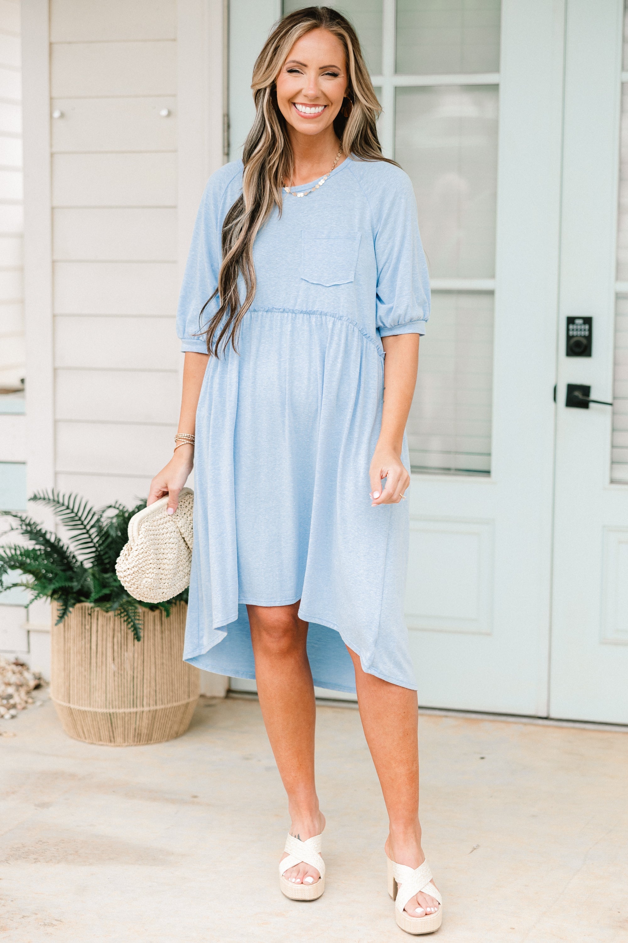 Another Day Dress, Sky Blue