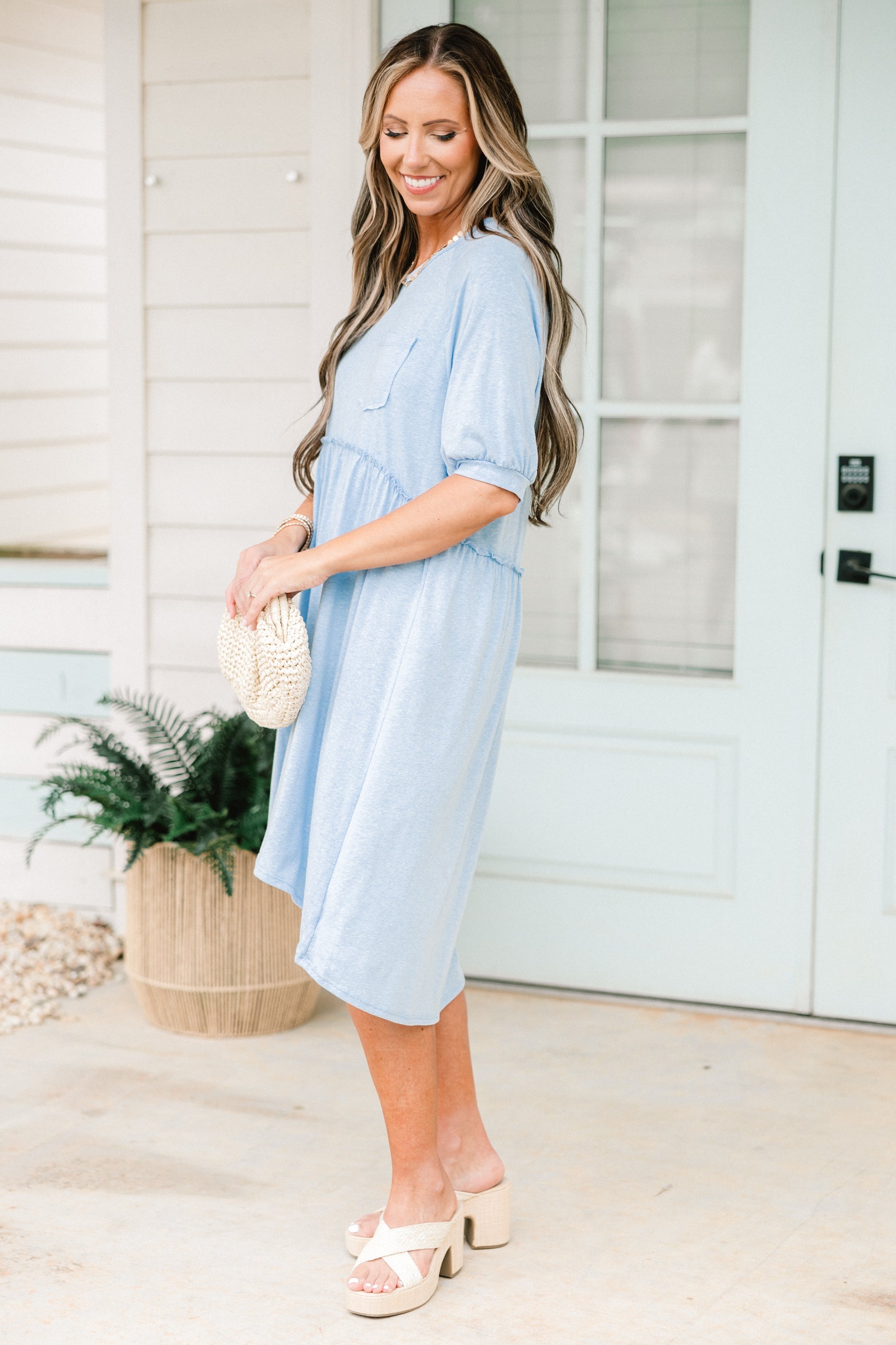 Another Day Dress, Sky Blue