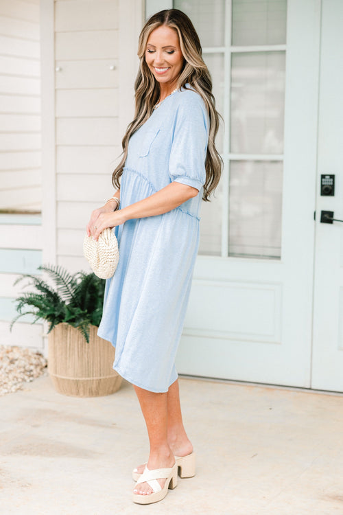 Another Day Dress, Sky Blue
