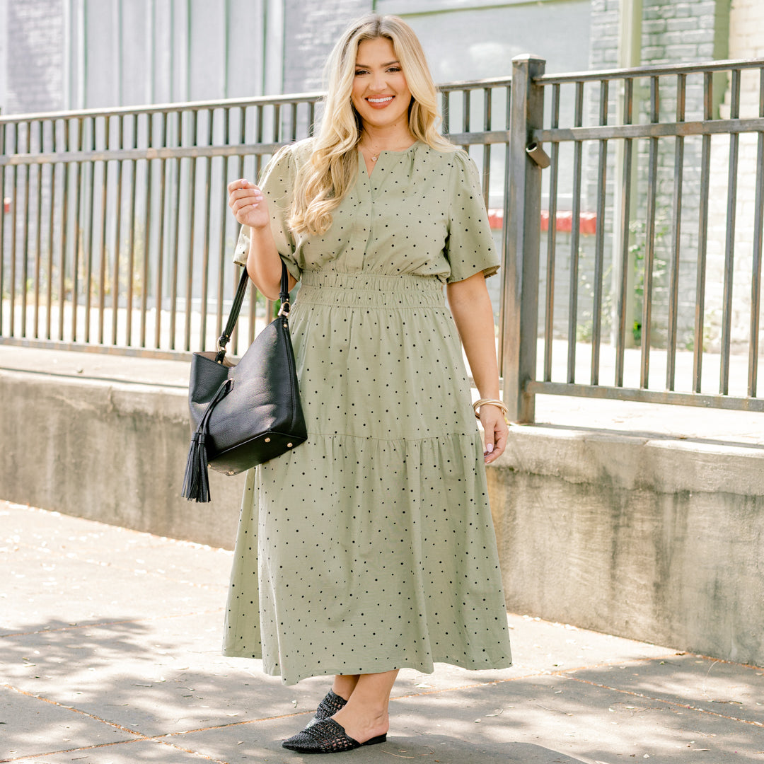 Anyone Can See Dress, Olive