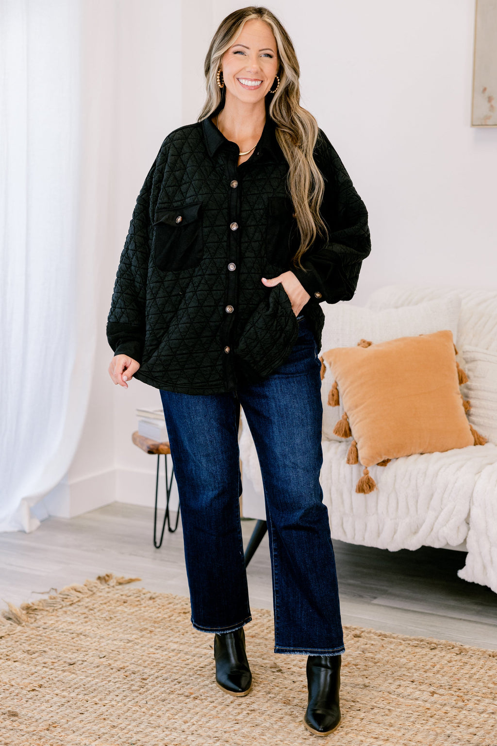 Apple Cider Shacket, Black
