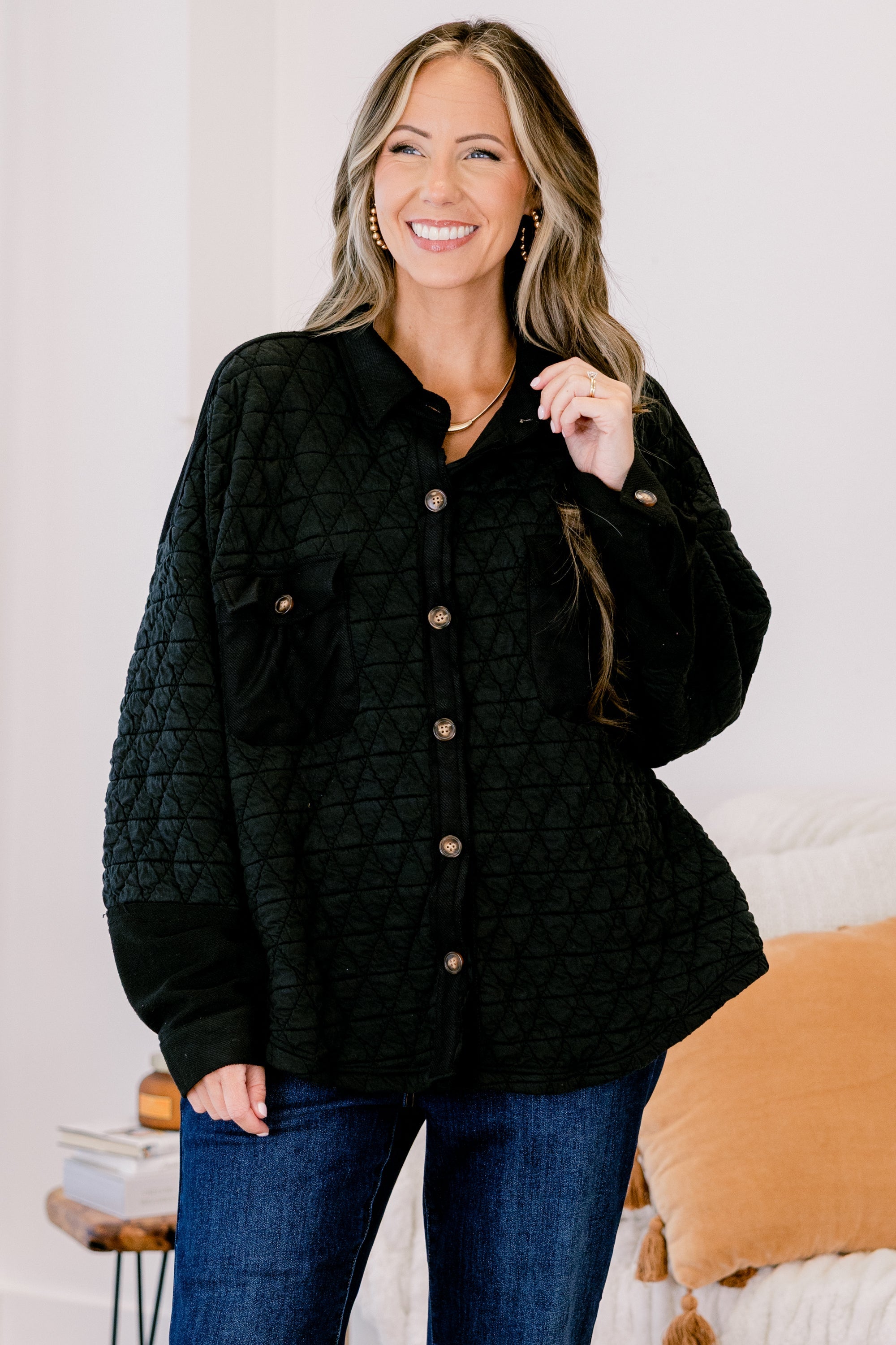 Apple Cider Shacket, Black