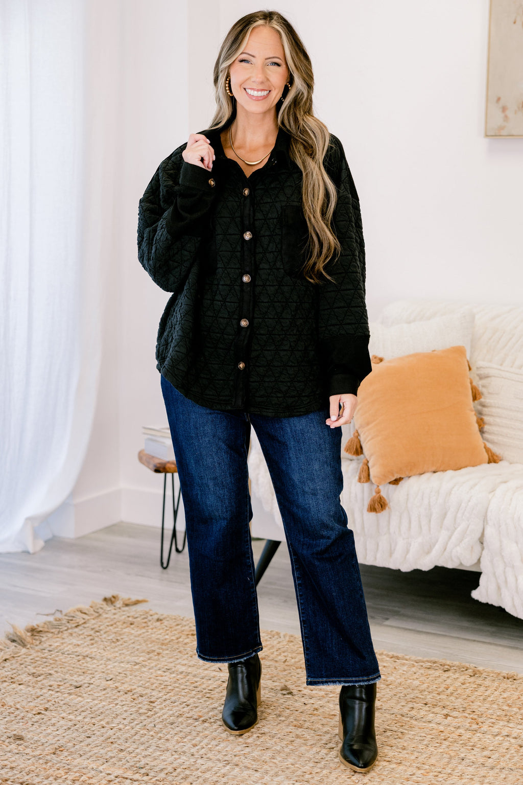 Apple Cider Shacket, Black