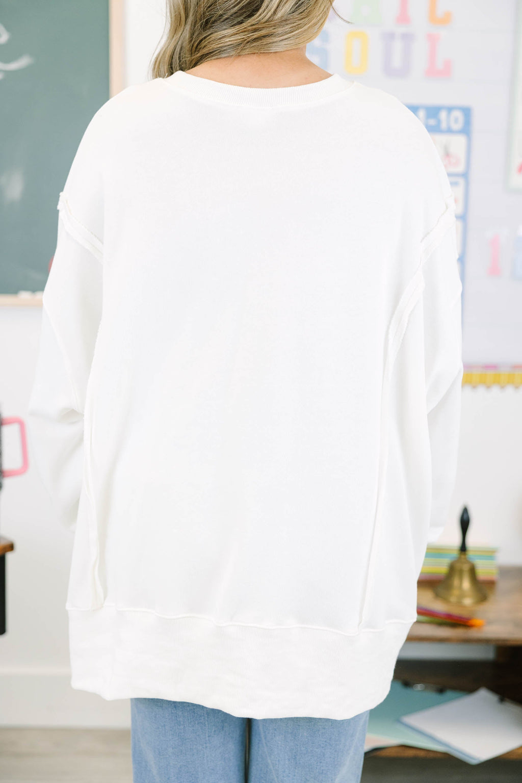 Apple for Teacher Comfy Crew, Ivory