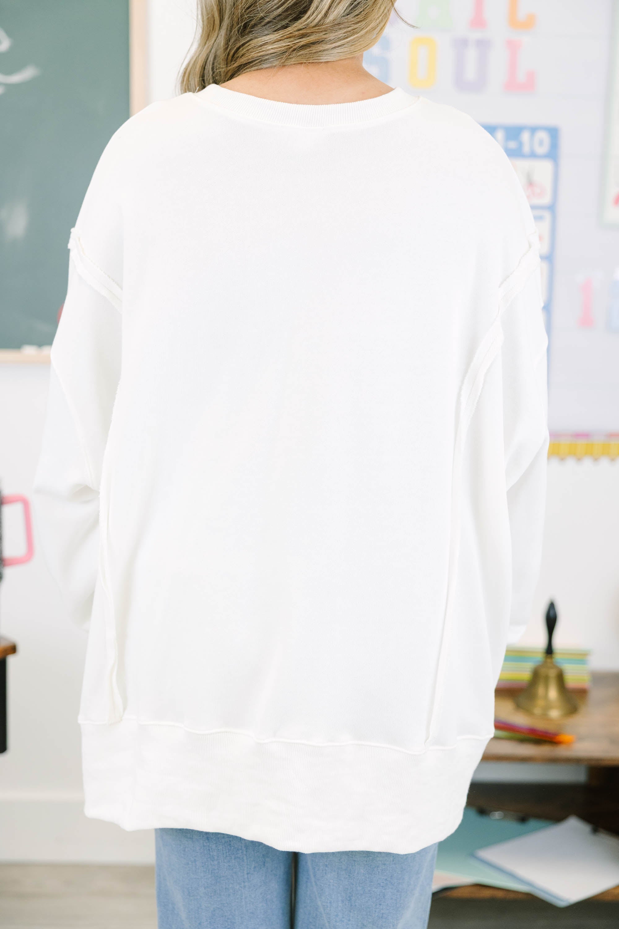 Apple for Teacher Comfy Crew, Ivory