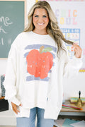 Apple for Teacher Comfy Crew, Ivory